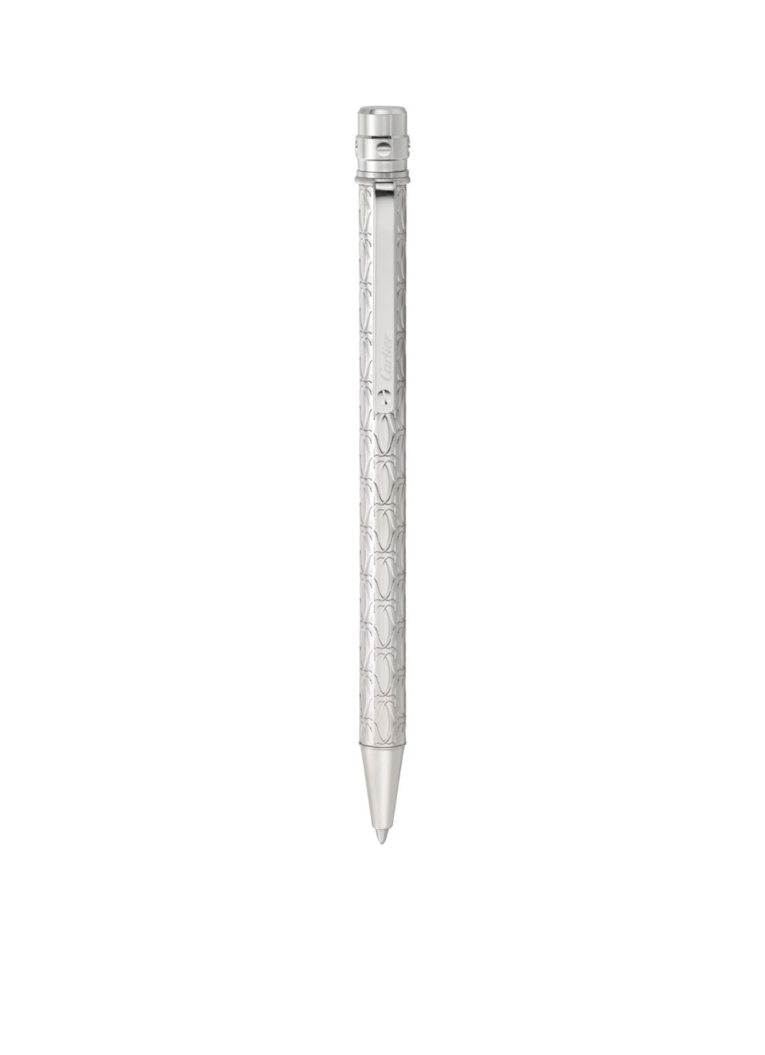 Cartier Santos de Cartier balpen met palladium finish CROP000059 - voorkant zilver
