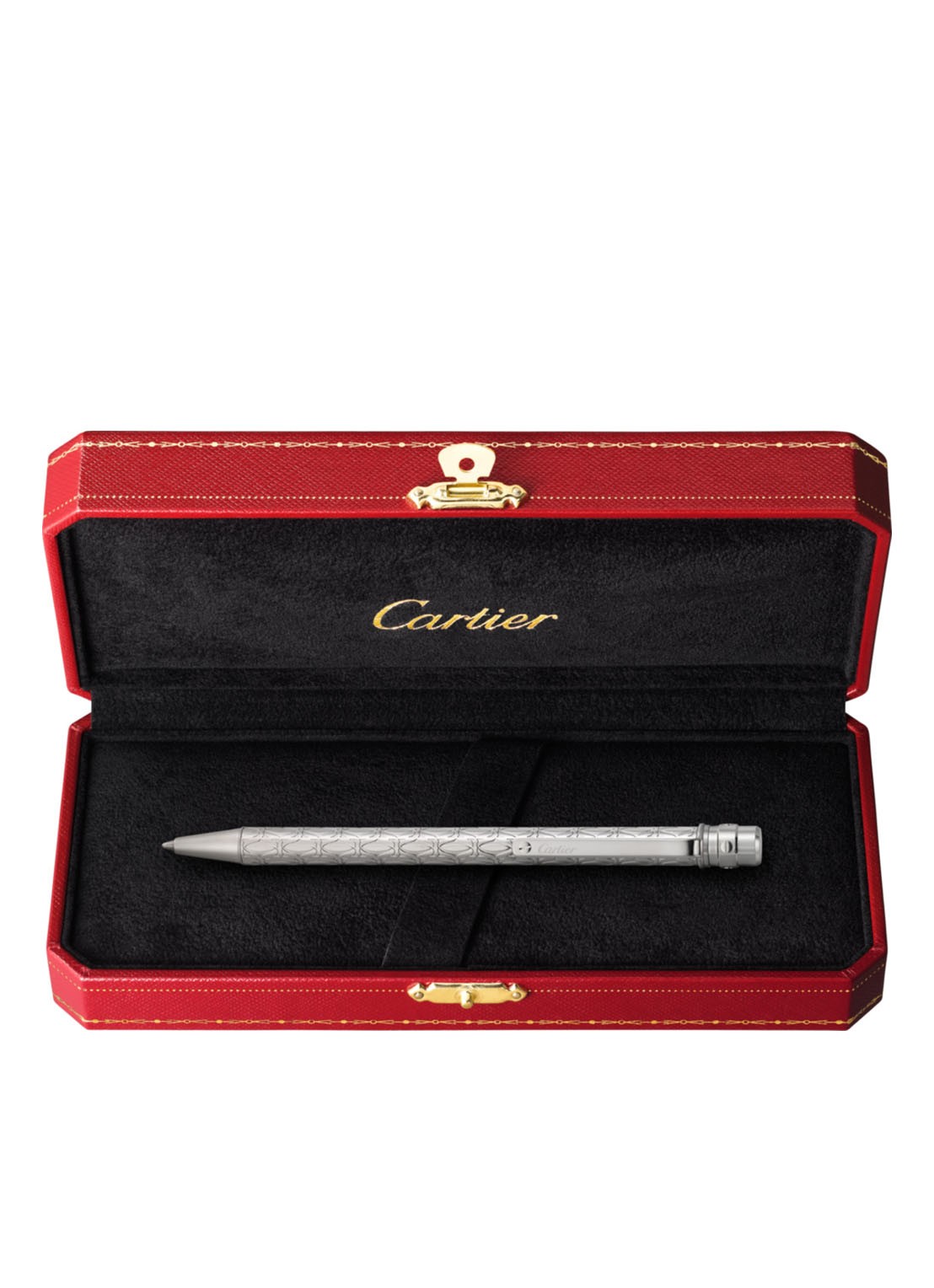 Cartier Santos de Cartier balpen met palladium finish CROP000059 - voorkant 2 zilver