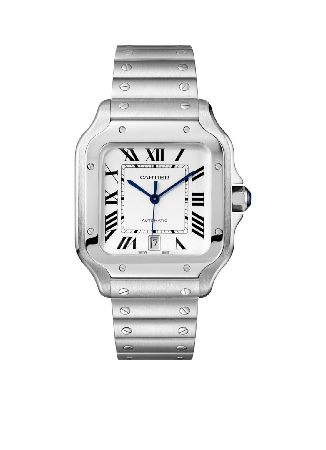 Cartier Santos de Cartier horloge CRWSSA0018  - detail zilver