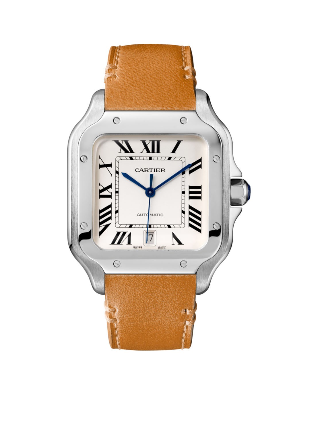 Cartier Santos de Cartier horloge CRWSSA0018  - voorkant 5 zilver