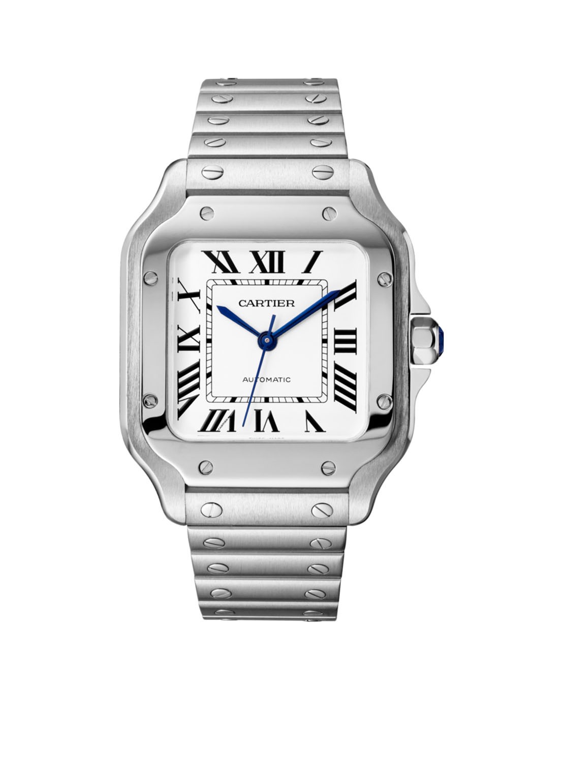 Cartier Santos de Cartier horloge CRWSSA0029 - detail zilver
