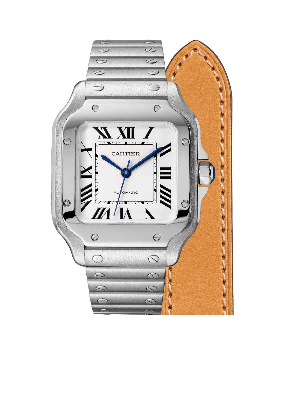 Cartier Santos de Cartier horloge CRWSSA0029 - voorkant 4 zilver