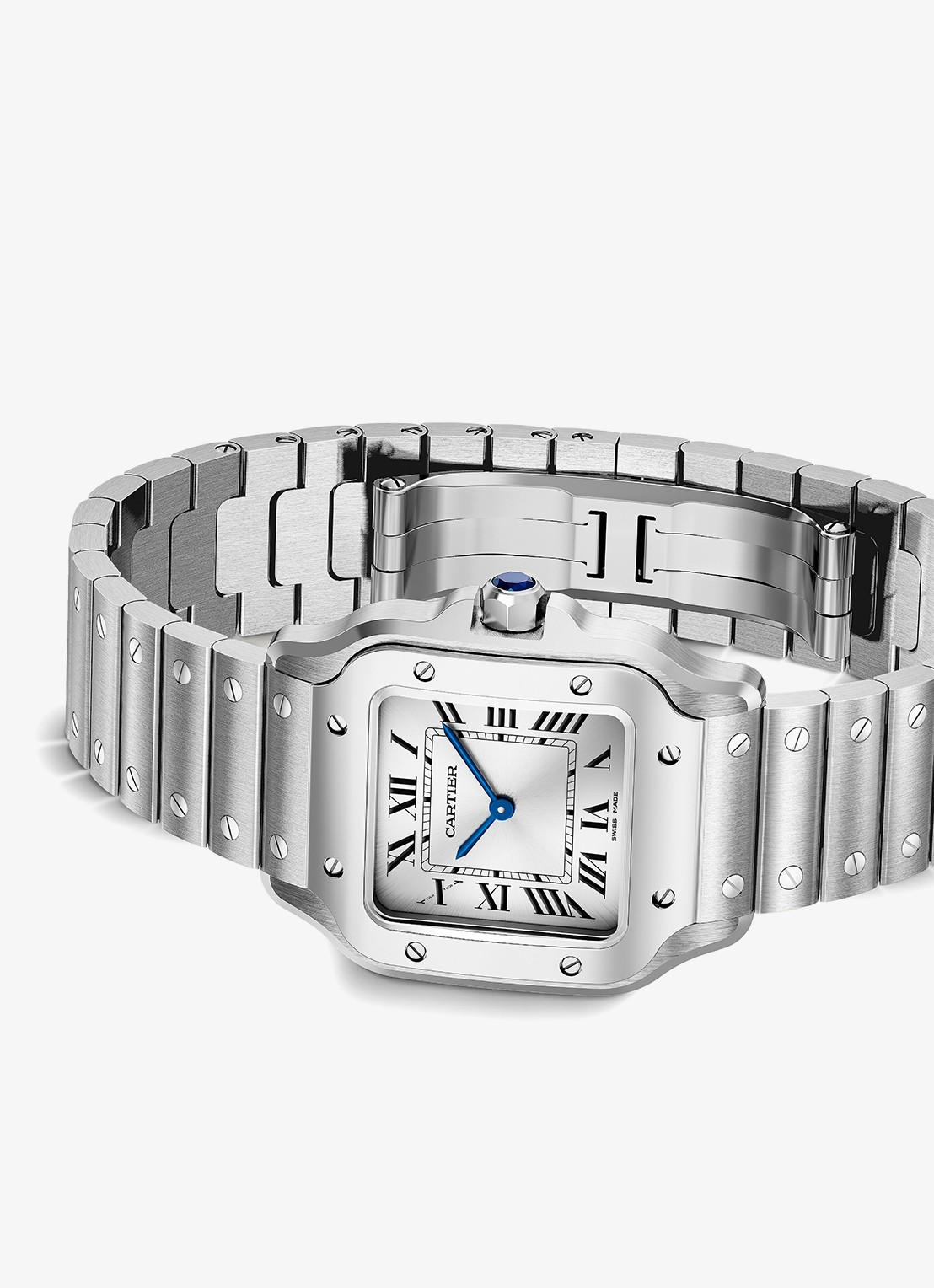 Cartier Santos de Cartier horloge CRWSSA0082 - detail 5 zilver