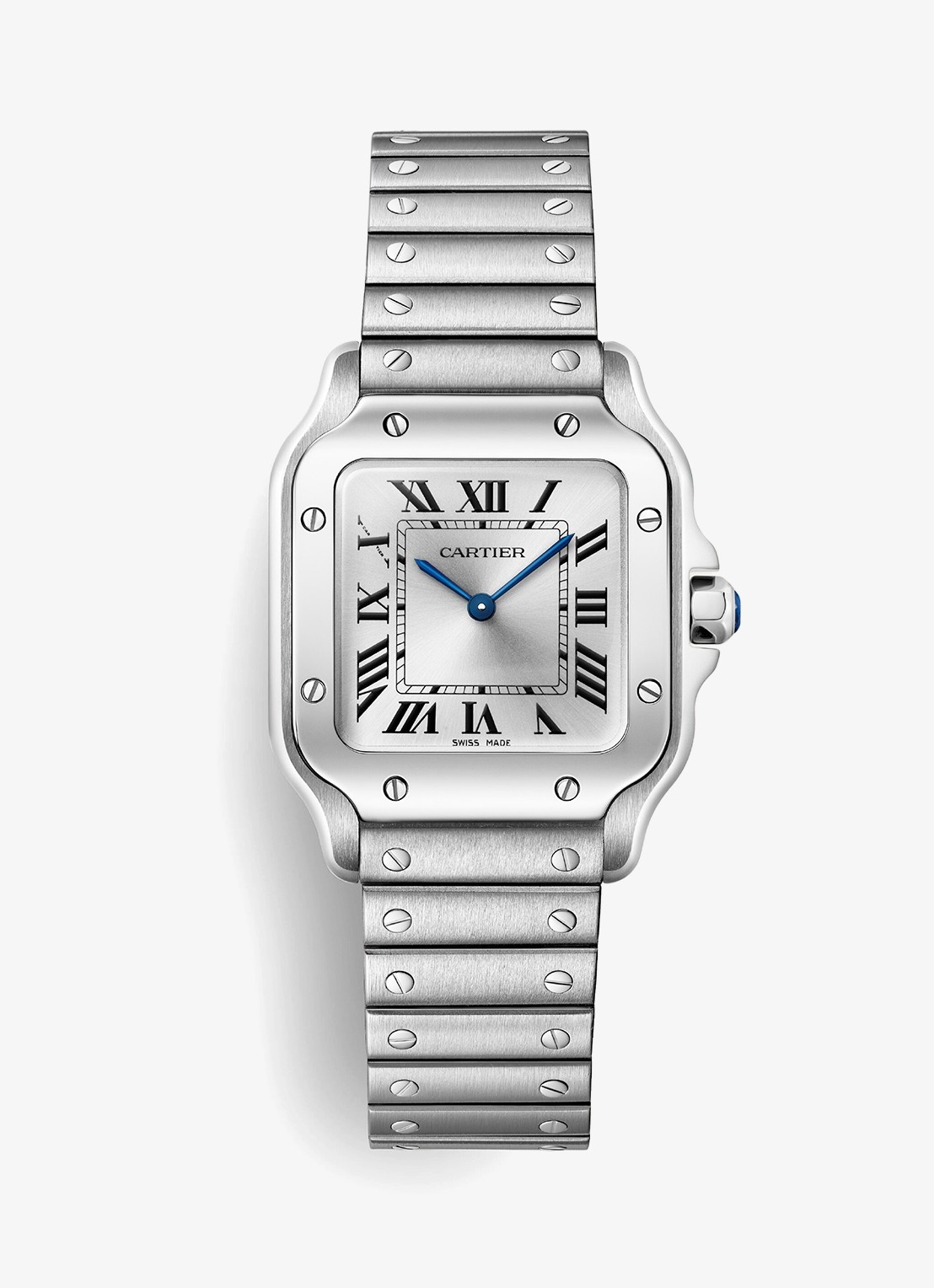 Cartier Santos de Cartier horloge CRWSSA0082 - voorkant zilver