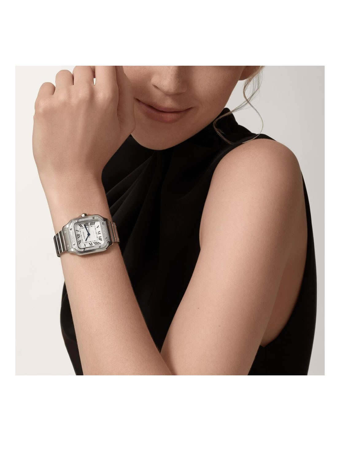 Cartier Santos de Cartier horloge met diamanten en verwisselbare bandjes CRW4SA0005 - detail 4 zilver