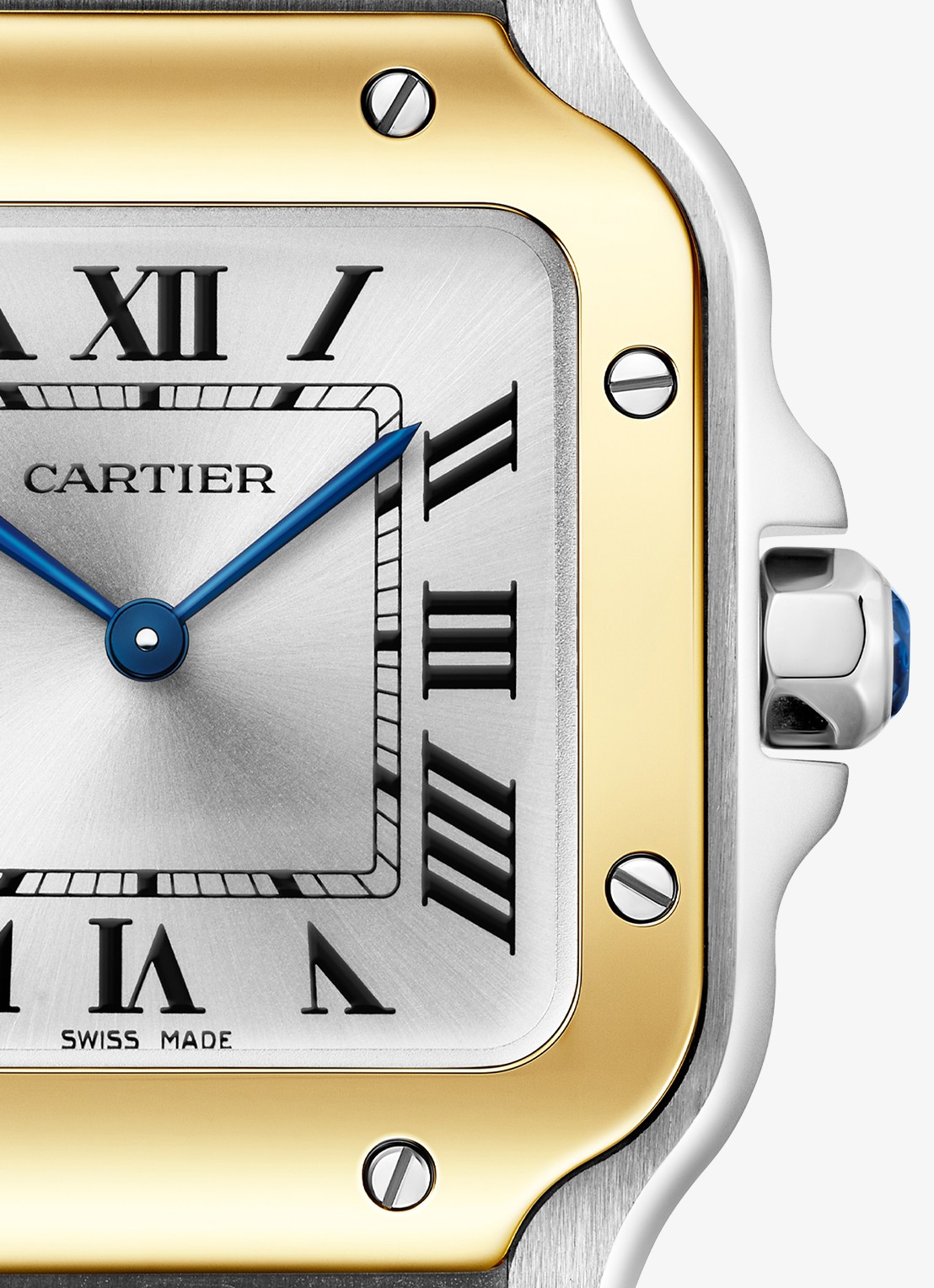 Cartier Santos de Cartier horloge van 18 karaat geelgoud en staal CRW2SA0033 - detail geelgoud