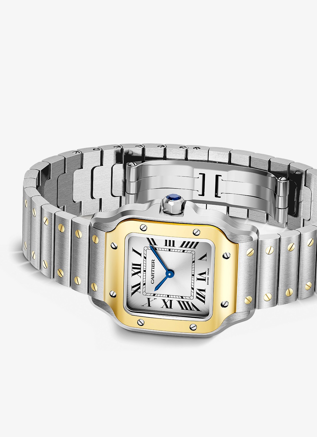 Cartier Santos de Cartier horloge van 18 karaat geelgoud en staal CRW2SA0033 - detail 4 geelgoud
