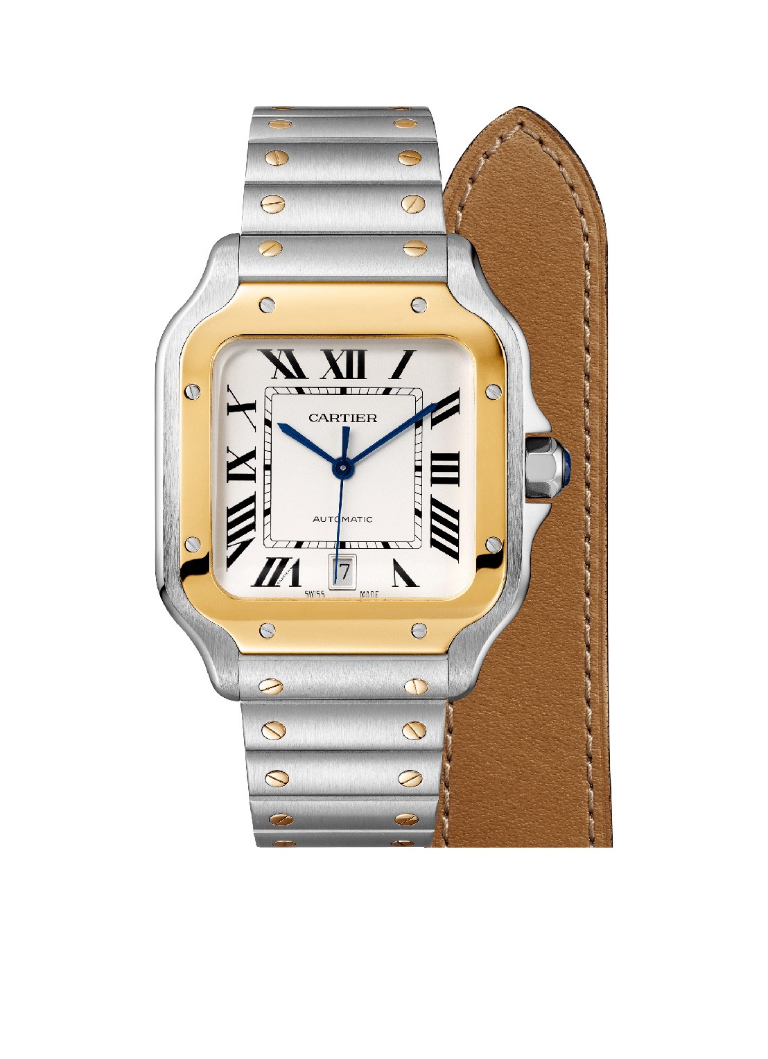 Cartier Santos de Cartier watch CRW2SA0009 - voorkant zilver