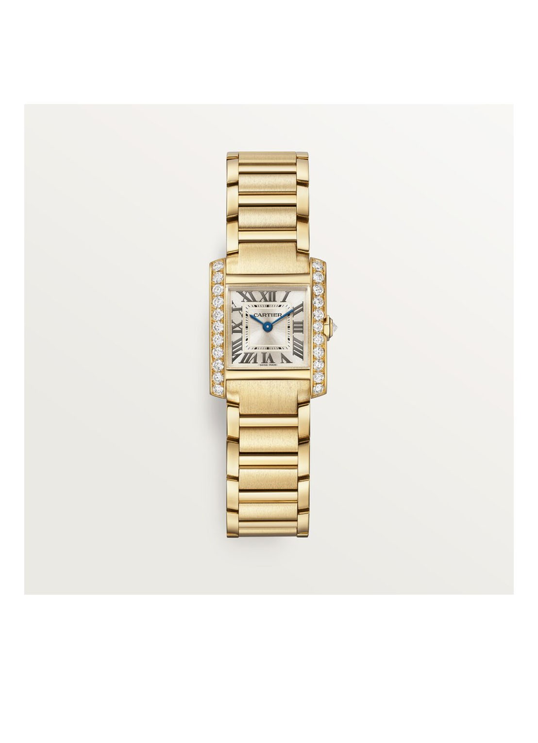 Cartier Tank Française horloge small met diamanten CRWJTA0039 - detail 3 geelgoud