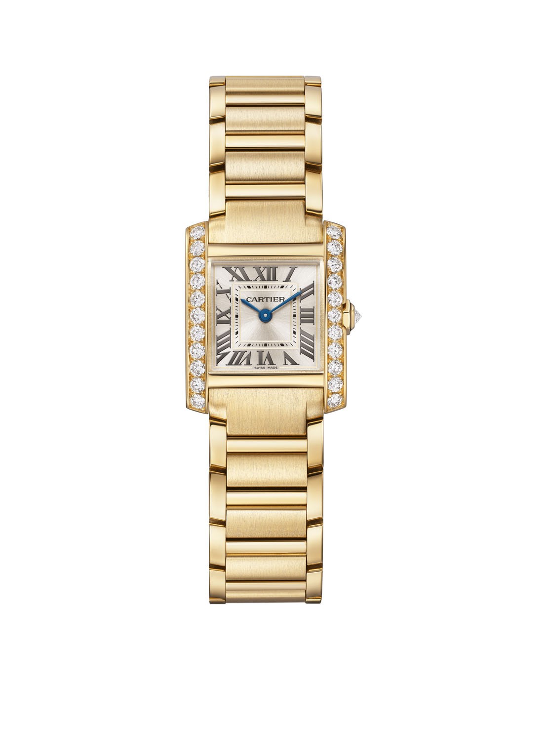 Cartier Tank Française horloge small met diamanten CRWJTA0039 - voorkant 5 geelgoud