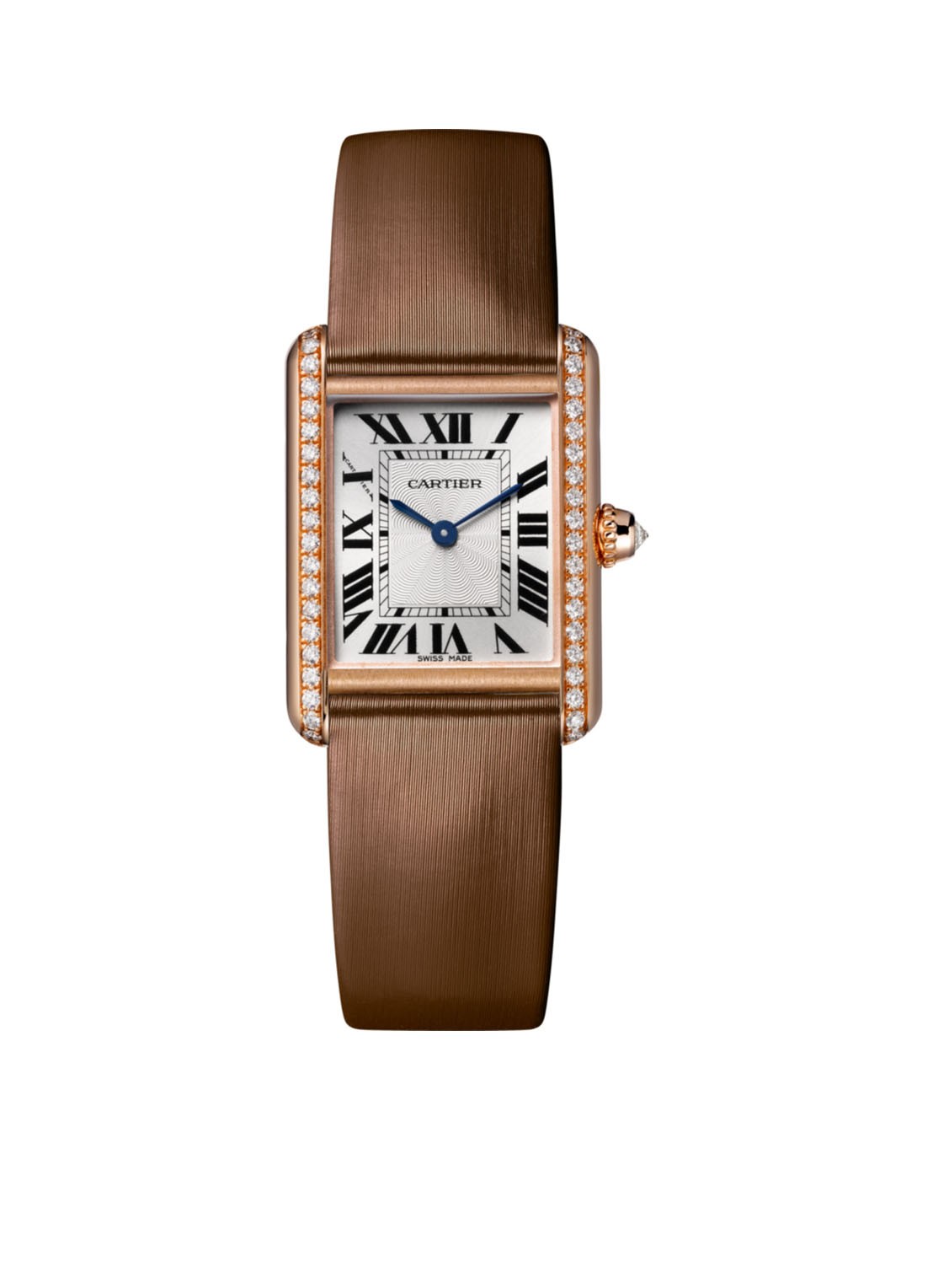 Cartier Tank Louis Cartier small horloge van roségoud met diamanten CRWJTA0034 - voorkant roségoud