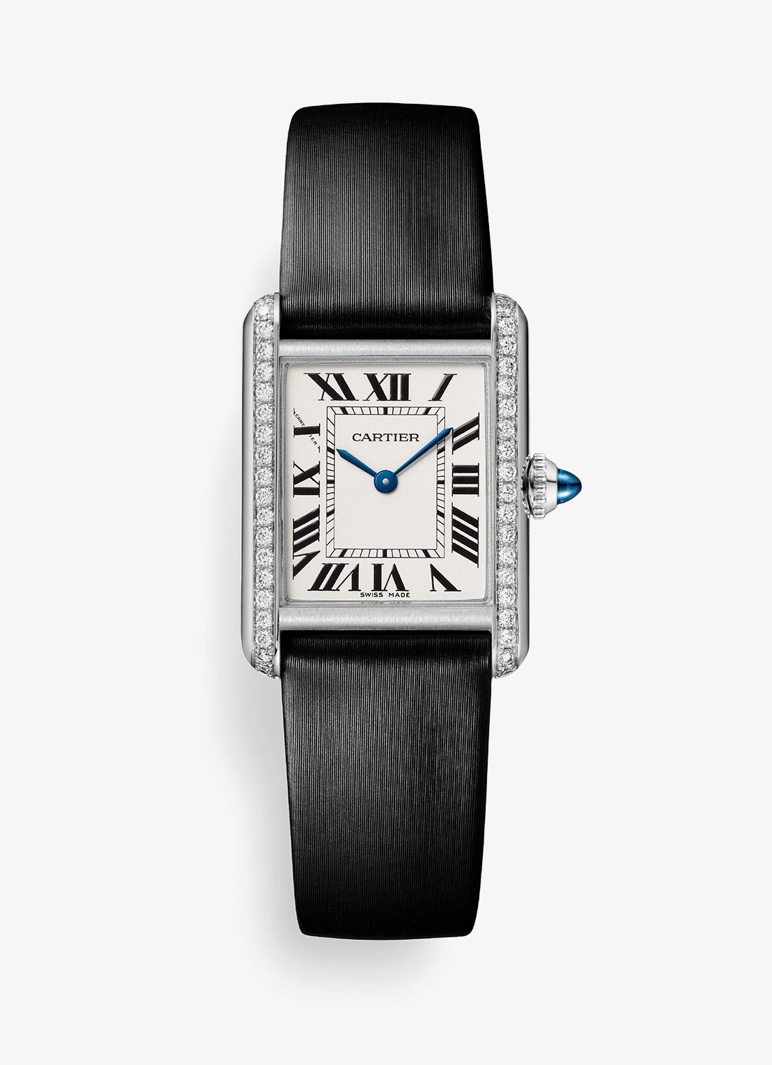 Cartier Tank Must de Cartier horloge, small model met 0.39 ct diamant CRW4TA0031 - voorkant zilver