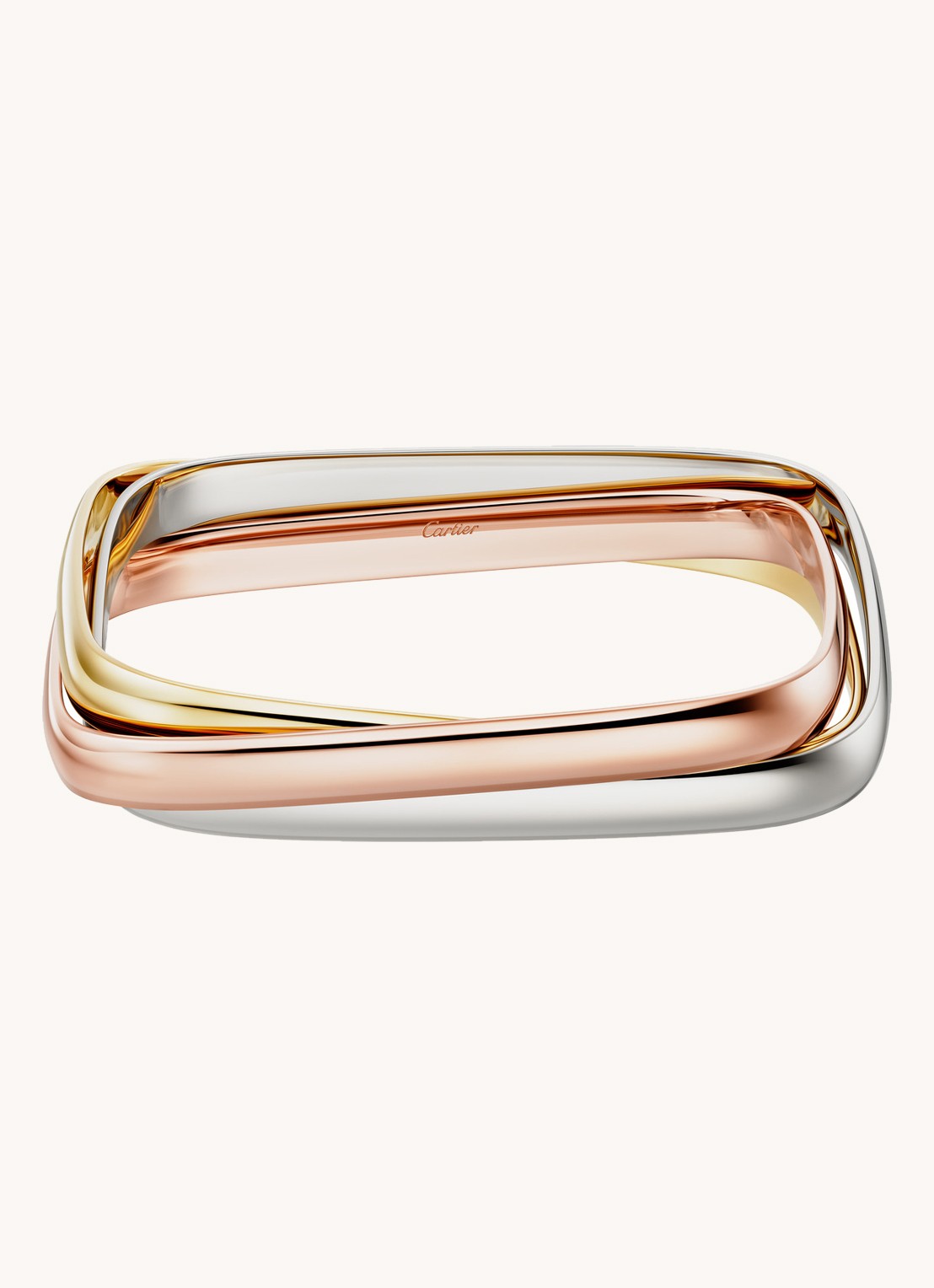 Cartier Trinity armband, kussenvormig CRB6078017 - voorkant 6 goud
