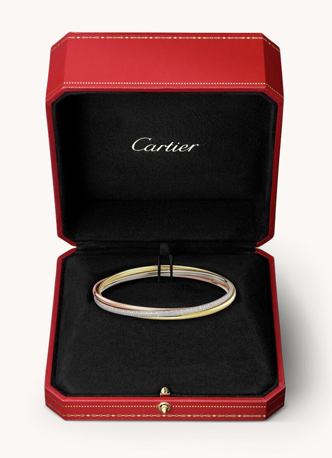 Cartier Trinity armband small van 18 karaat rosé-, geel-, en witgoud met diamant CRN6721300  - detail 4 multicolor