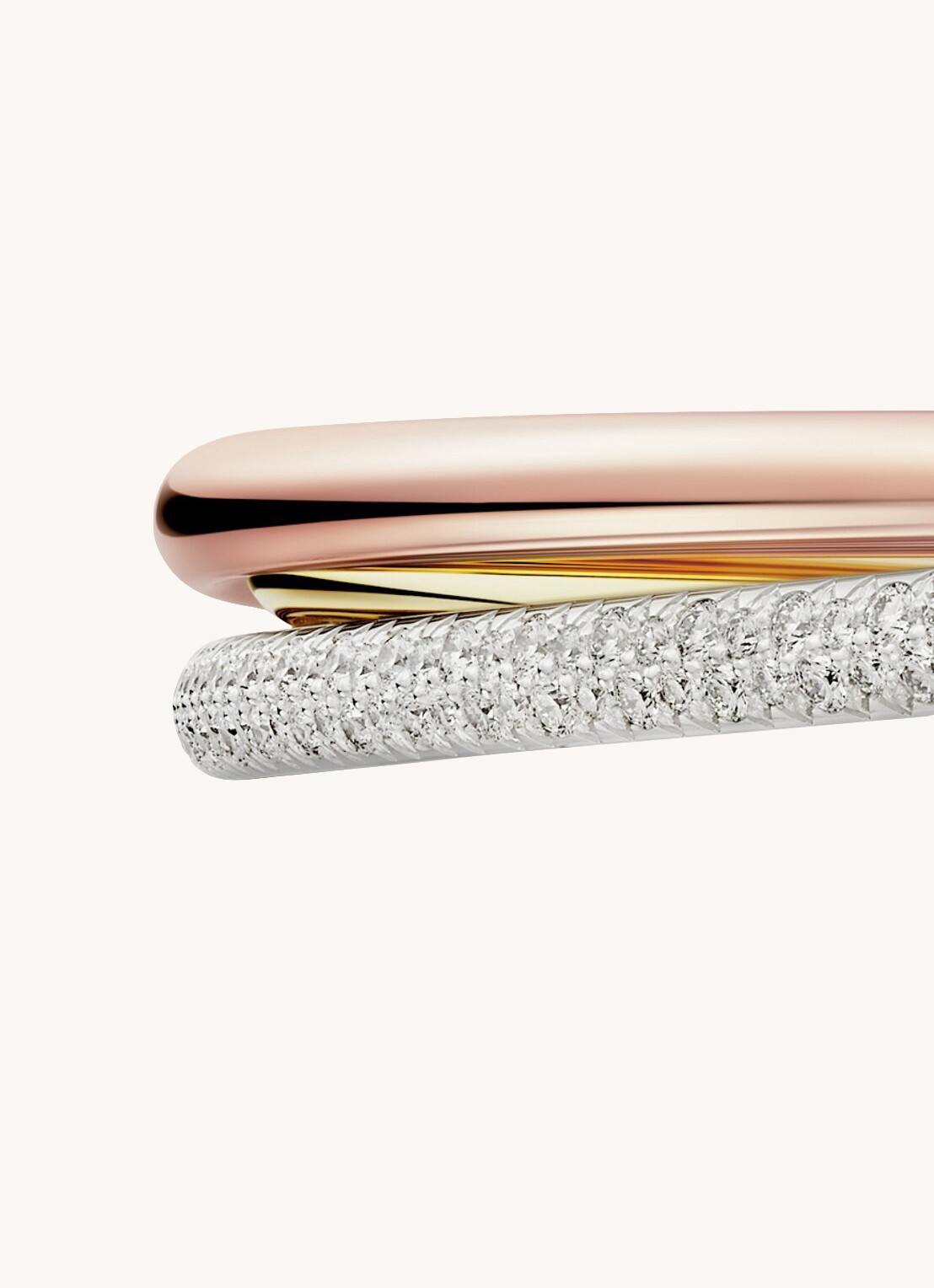Cartier Trinity armband small van 18 karaat rosé-, geel-, en witgoud met diamant CRN6721300  - detail 7 multicolor