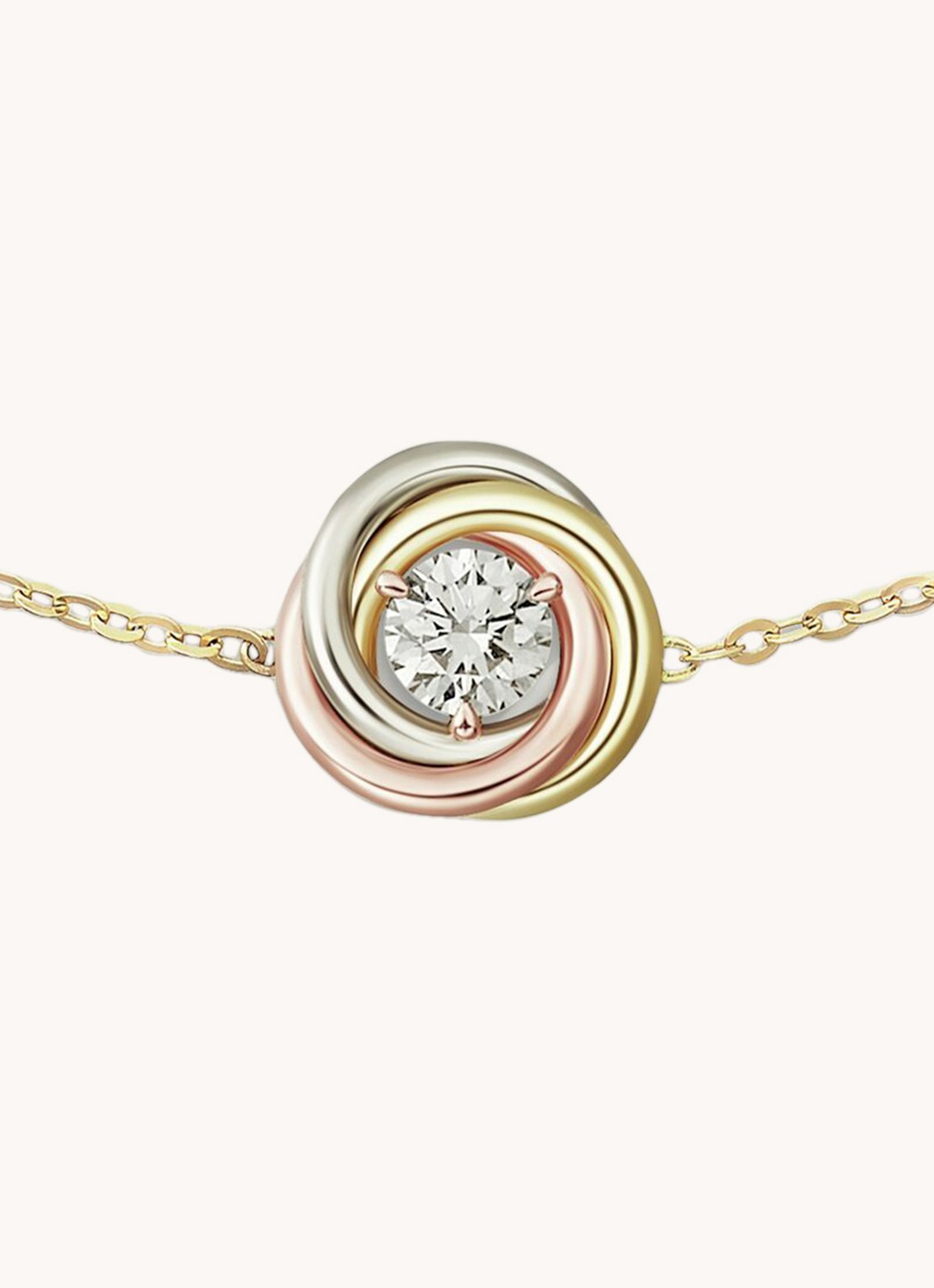 Cartier Trinity armband van 18 karaat wit-, geel-, en roségoud met diamant CRB6068000 - detail 5 multicolor