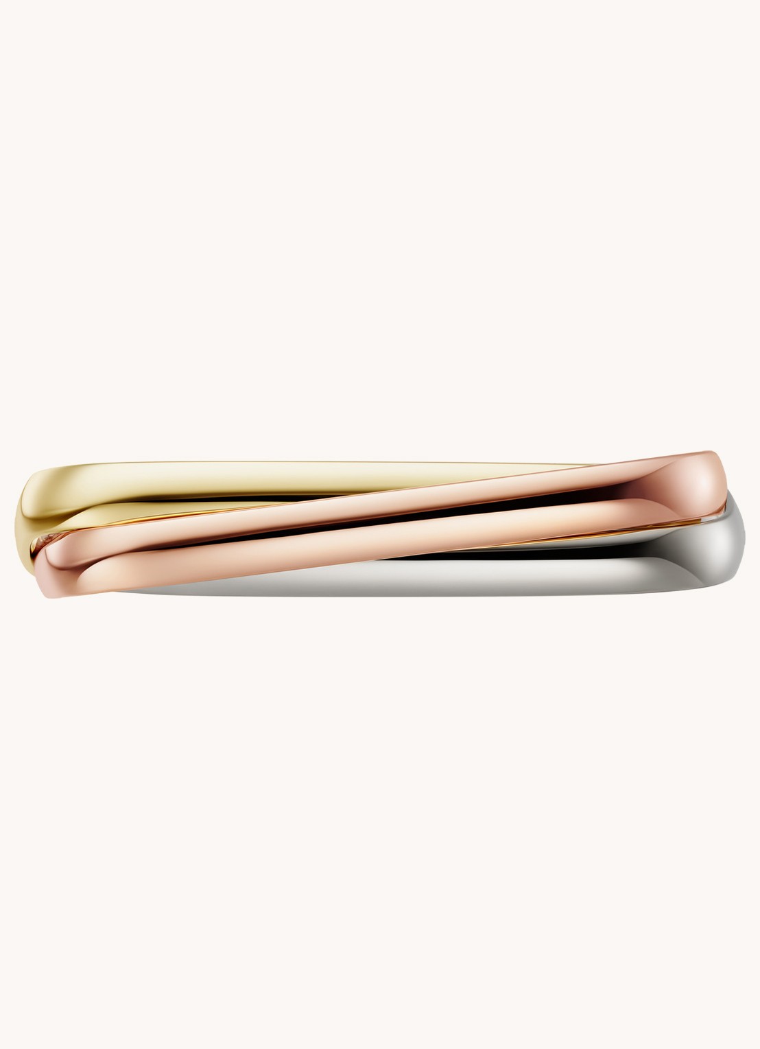 Cartier Trinity de Cartier bangle van 18 karaat rosé,- geel,- en witgoud CRB6078018 - detail goud