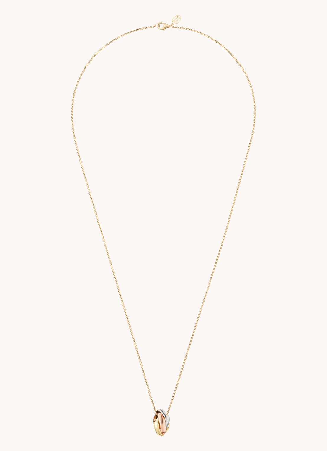 Cartier Trinity de Cartier ketting van 18 karaat rosé-, geel-, en witgoud CRB7224955 - voorkant goud