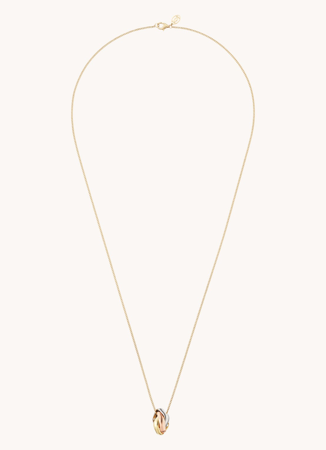 Cartier Trinity de Cartier ketting van 18 karaat rosé-, geel-, en witgoud CRB7224956 - voorkant goud