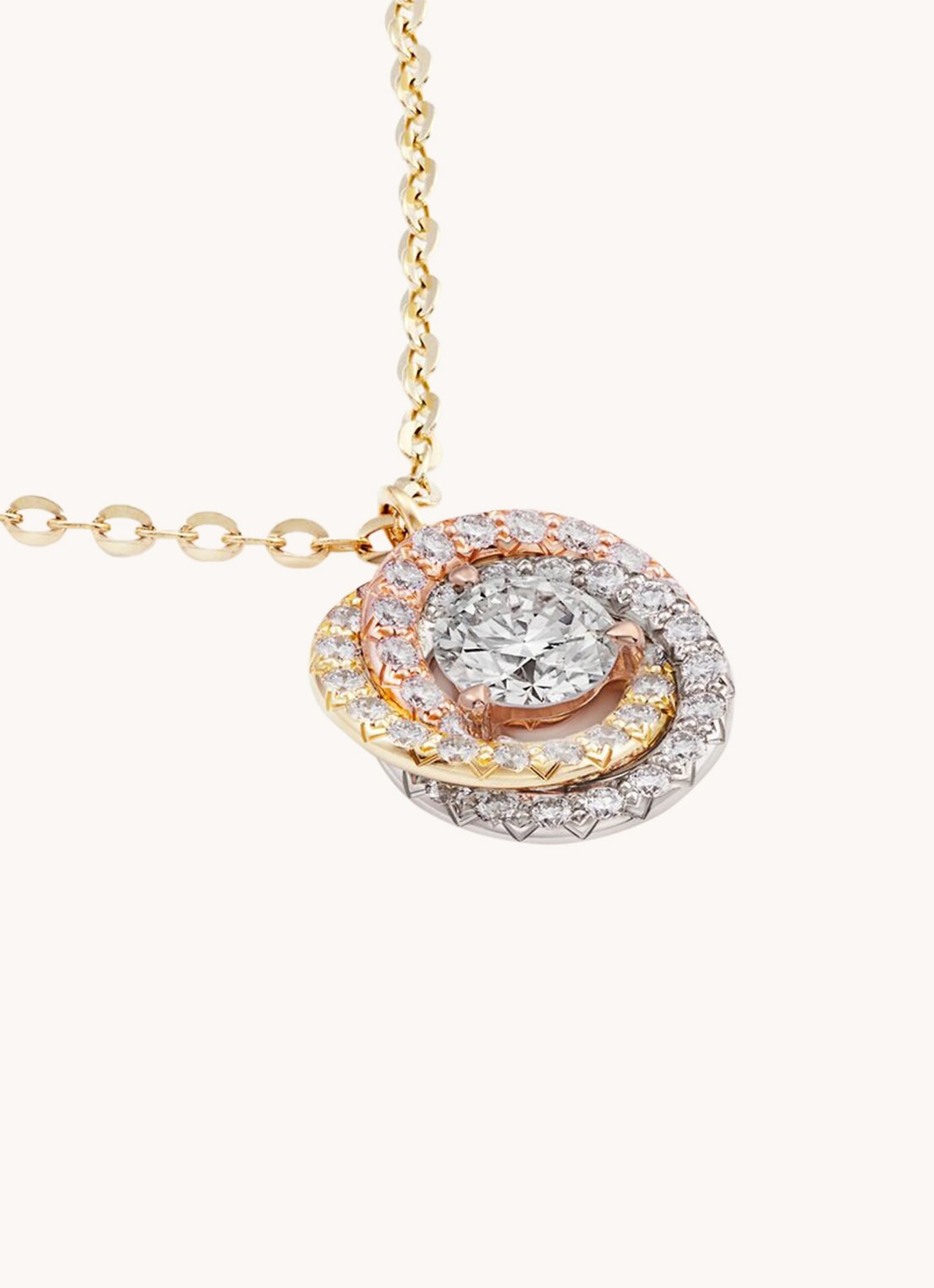 Cartier Trinity de Cartier ketting van 18 karaat rosé-, geel-, en witgoud met diamanten CRB7224844 - detail 4 goud