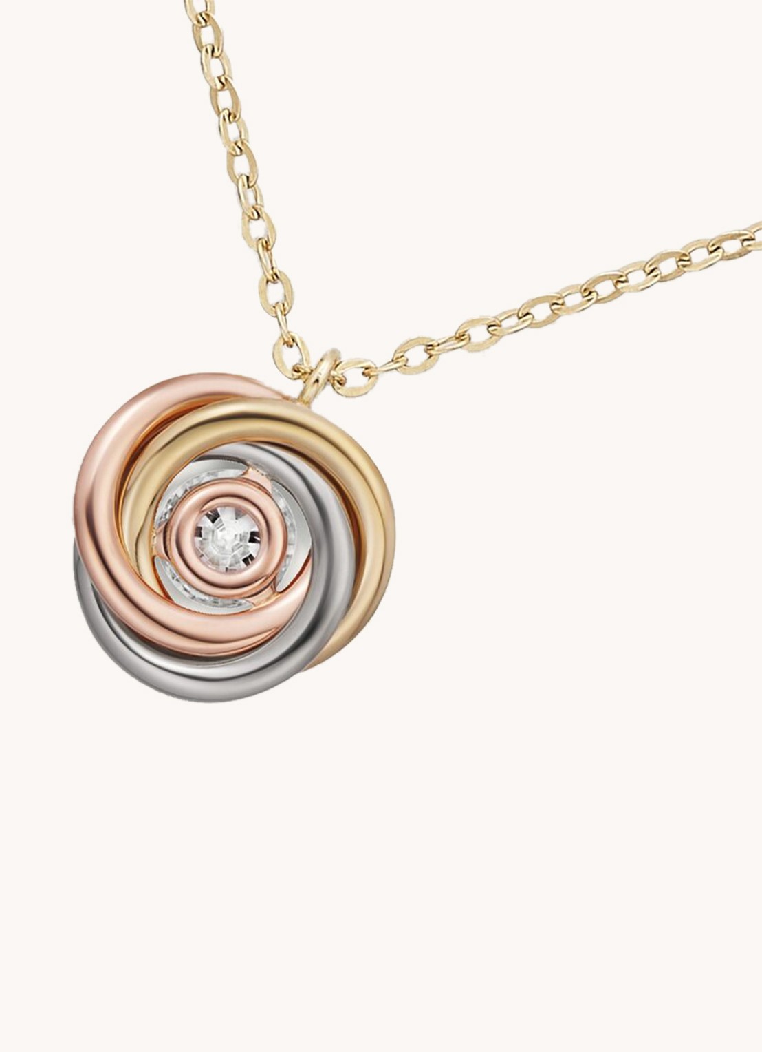 Cartier Trinity de Cartier ketting van 18 karaat rosé-, geel-, en witgoud met diamanten CRB7224844 - detail 7 goud