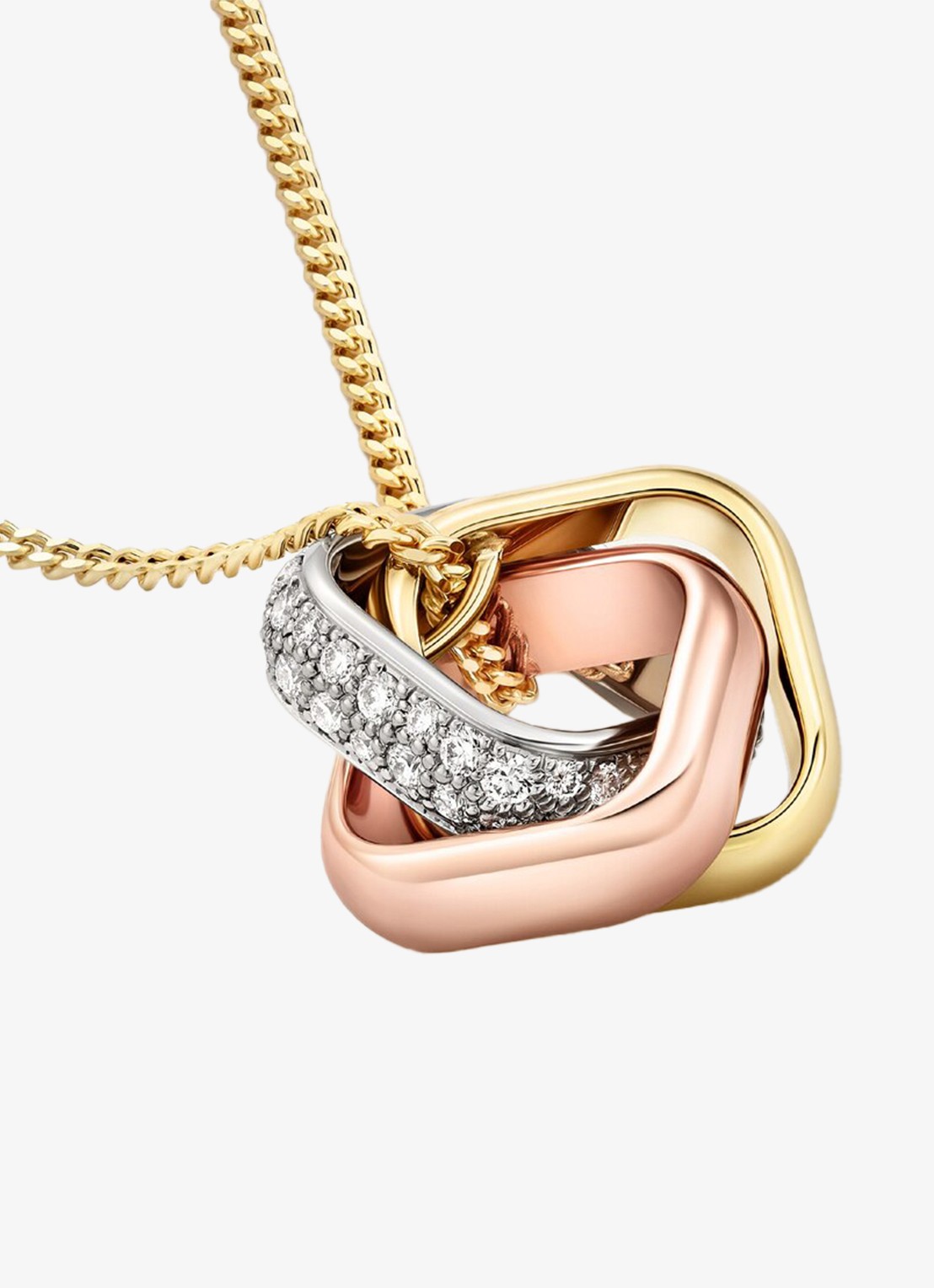Cartier Trinity de Cartier ketting van 18 karaat rosé-, wit-, en geelgoud met 54 diamanten CRN7424481 - detail 5 multicolor