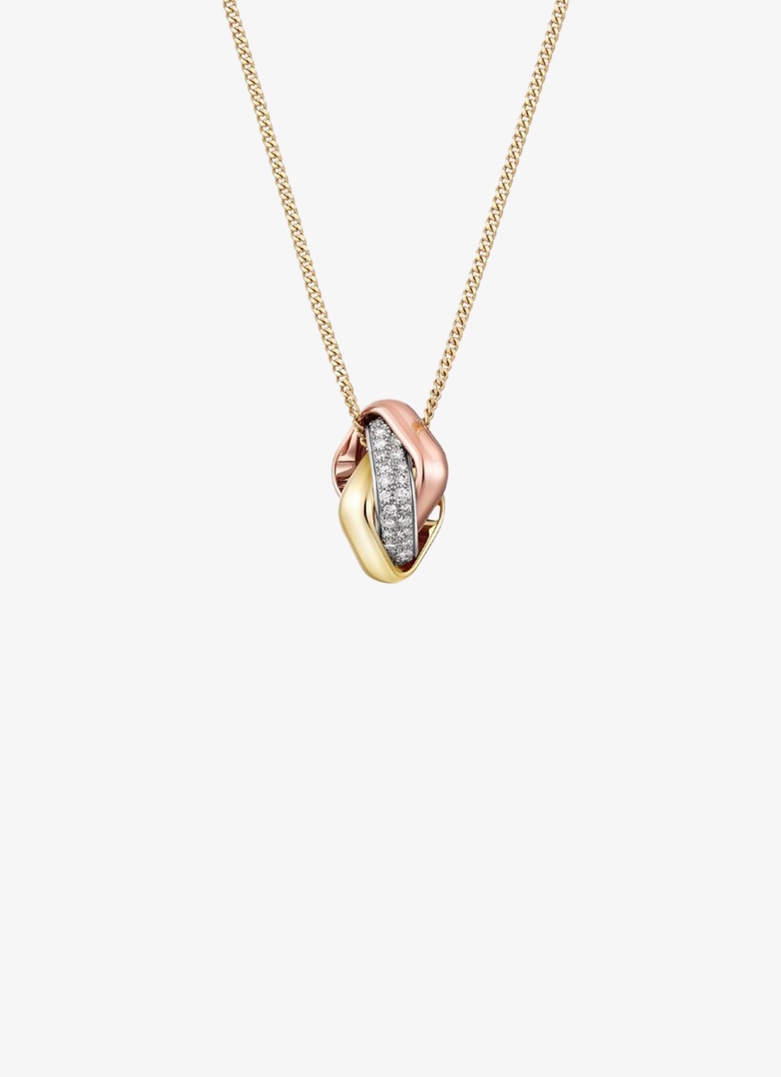 Cartier Trinity de Cartier ketting van 18 karaat rosé-, wit-, en geelgoud met 54 diamanten CRN7424481 - voorkant 2 multicolor