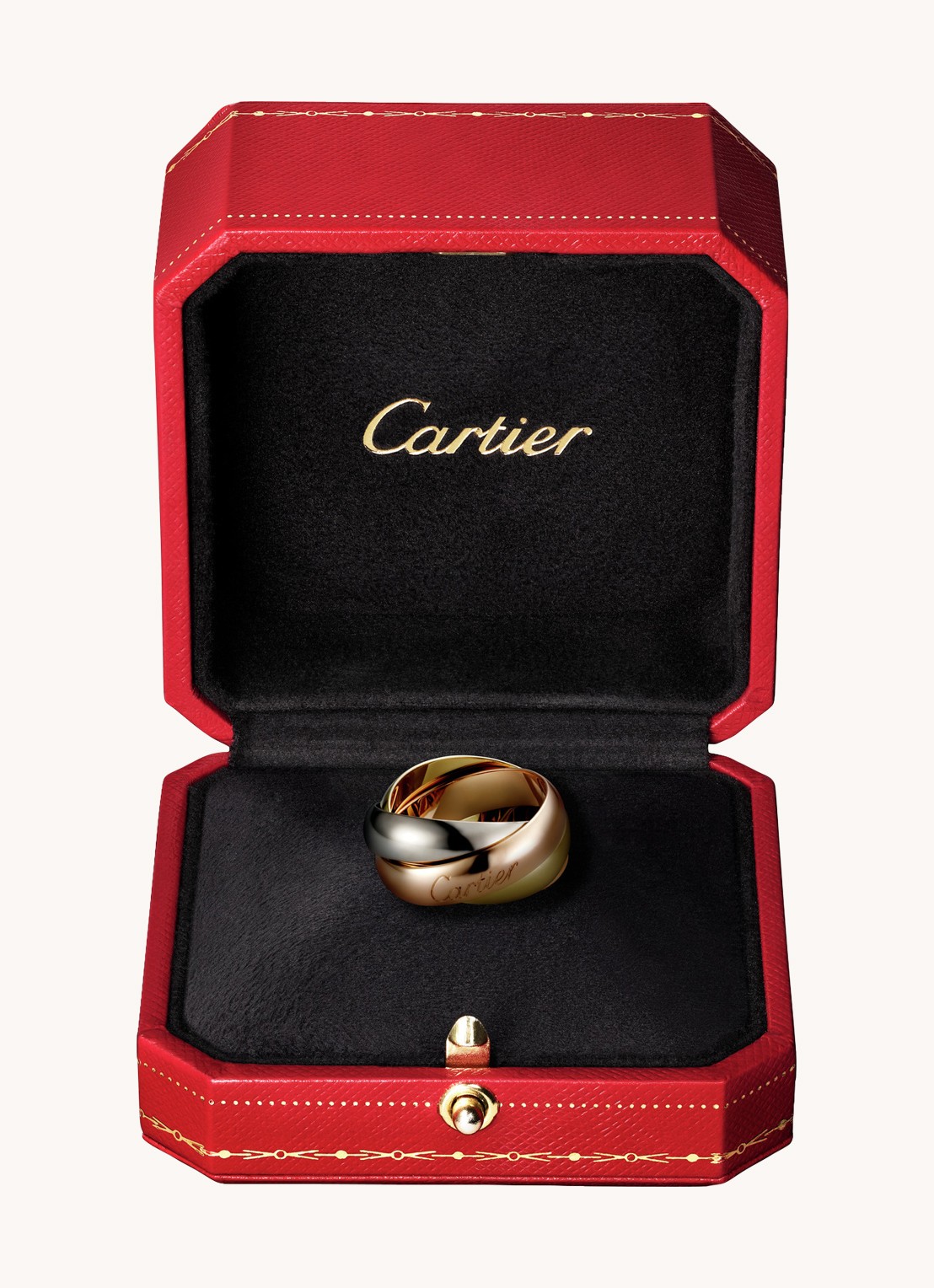 Cartier Trinity de Cartier large ring van 18 karaat rosé-, wit- en geelgoud CRB4052800 - voorkant 6 aluminium