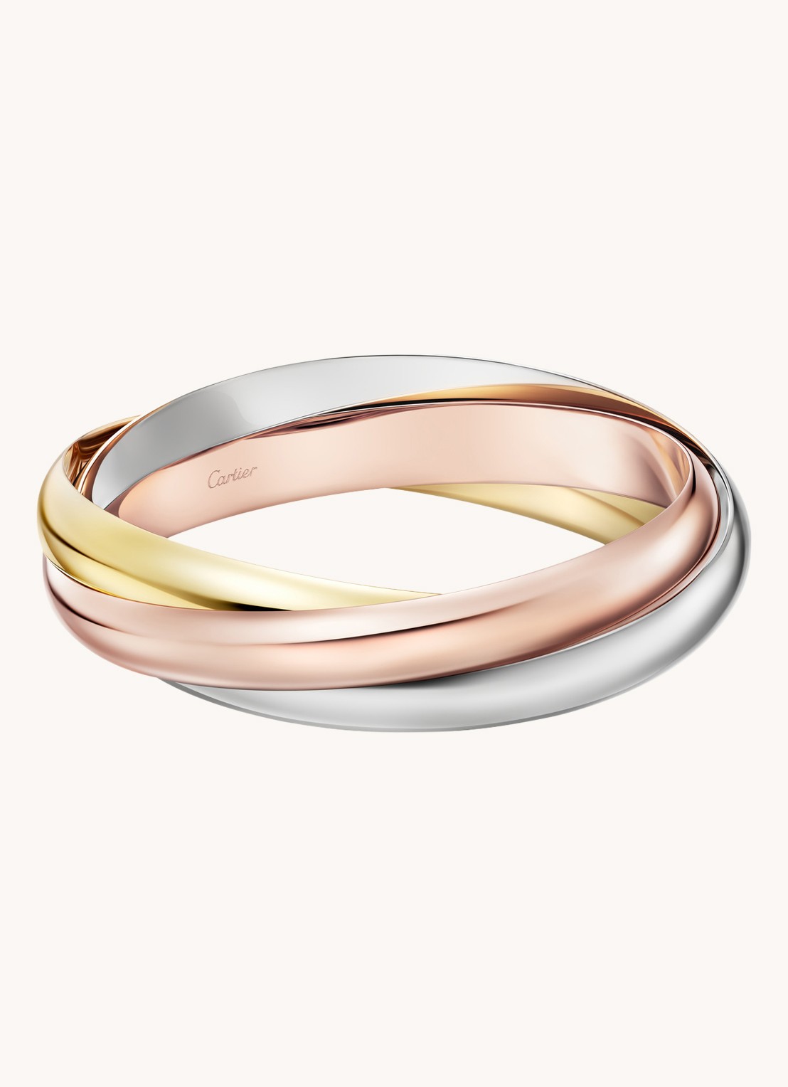 Cartier Trinity de Cartier XL bangle van 18 karaat rosé-, geel-, en witgoud CRB6077918 - voorkant multicolor