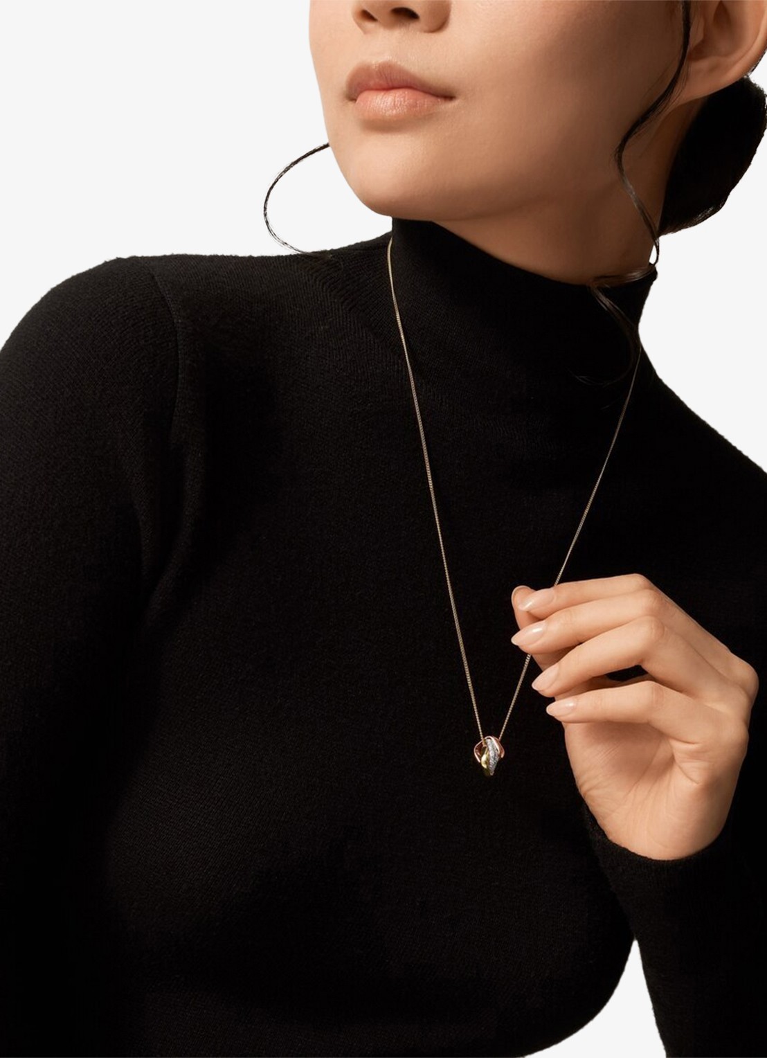 Cartier Trinity ketting van 18 karaat rosé-, geel-, en witgoud met 54 diamanten CRN7424482 - detail 3 multicolor
