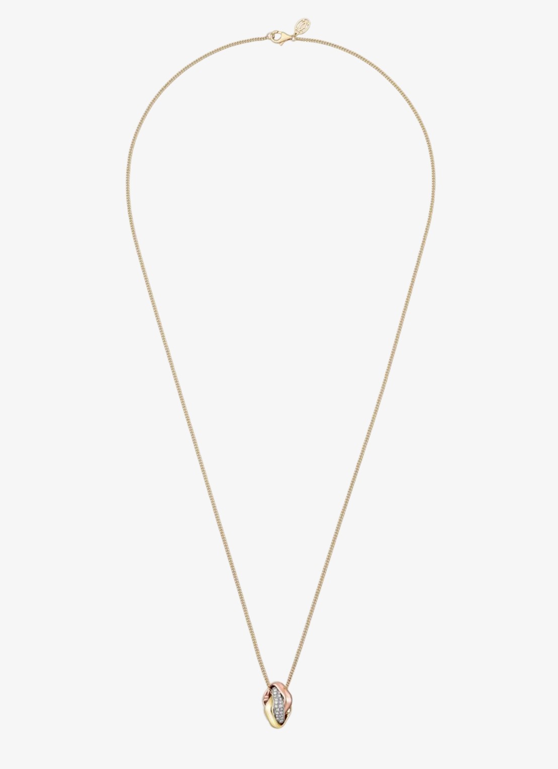Cartier Trinity ketting van 18 karaat rosé-, geel-, en witgoud met 54 diamanten CRN7424482 - voorkant multicolor