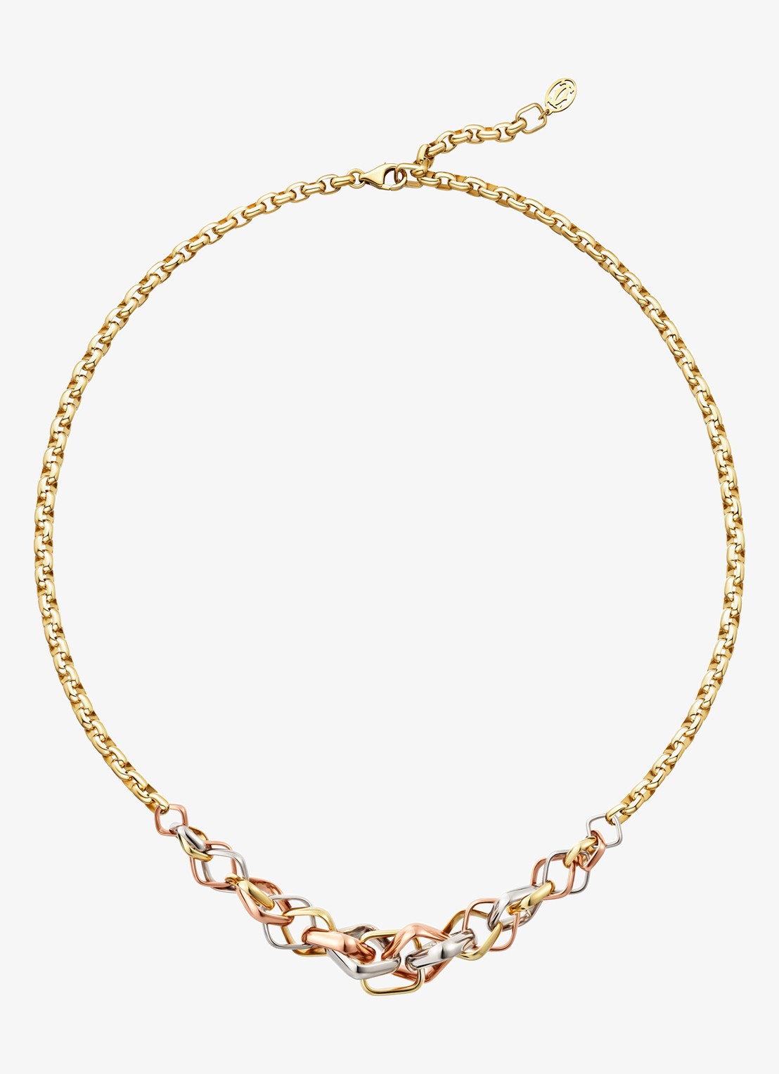 Cartier Trinity ketting van 18 karaat wit-, geel- en roségoud CRB722498 - voorkant multicolor