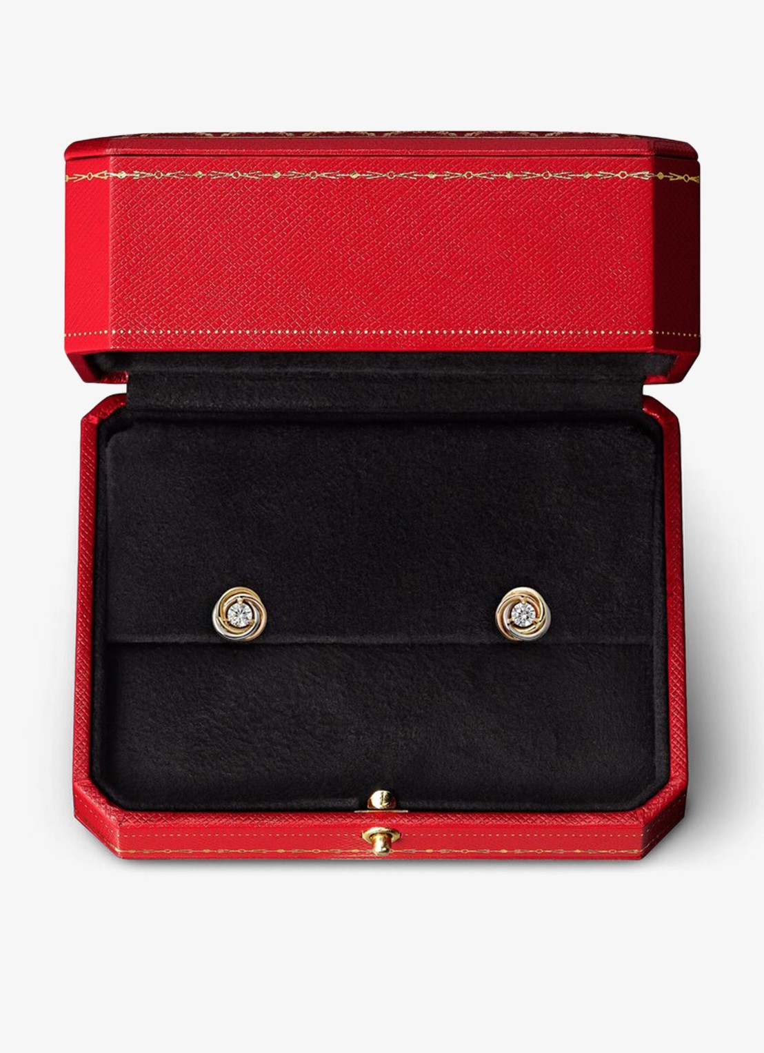 Cartier Trinity oorknopjes van 18 karaat rosé-, wit- en geelgoud met 1 diamant CRB8301459 - detail 6 multicolor