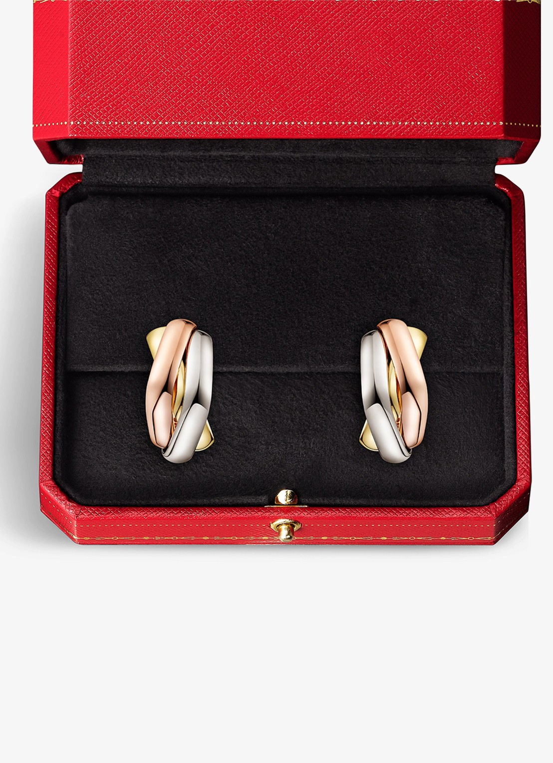 Cartier Trinity oorringen van 18 karaat rosé-, wit-, en geelgoud CRB8301507 - detail 3 goud