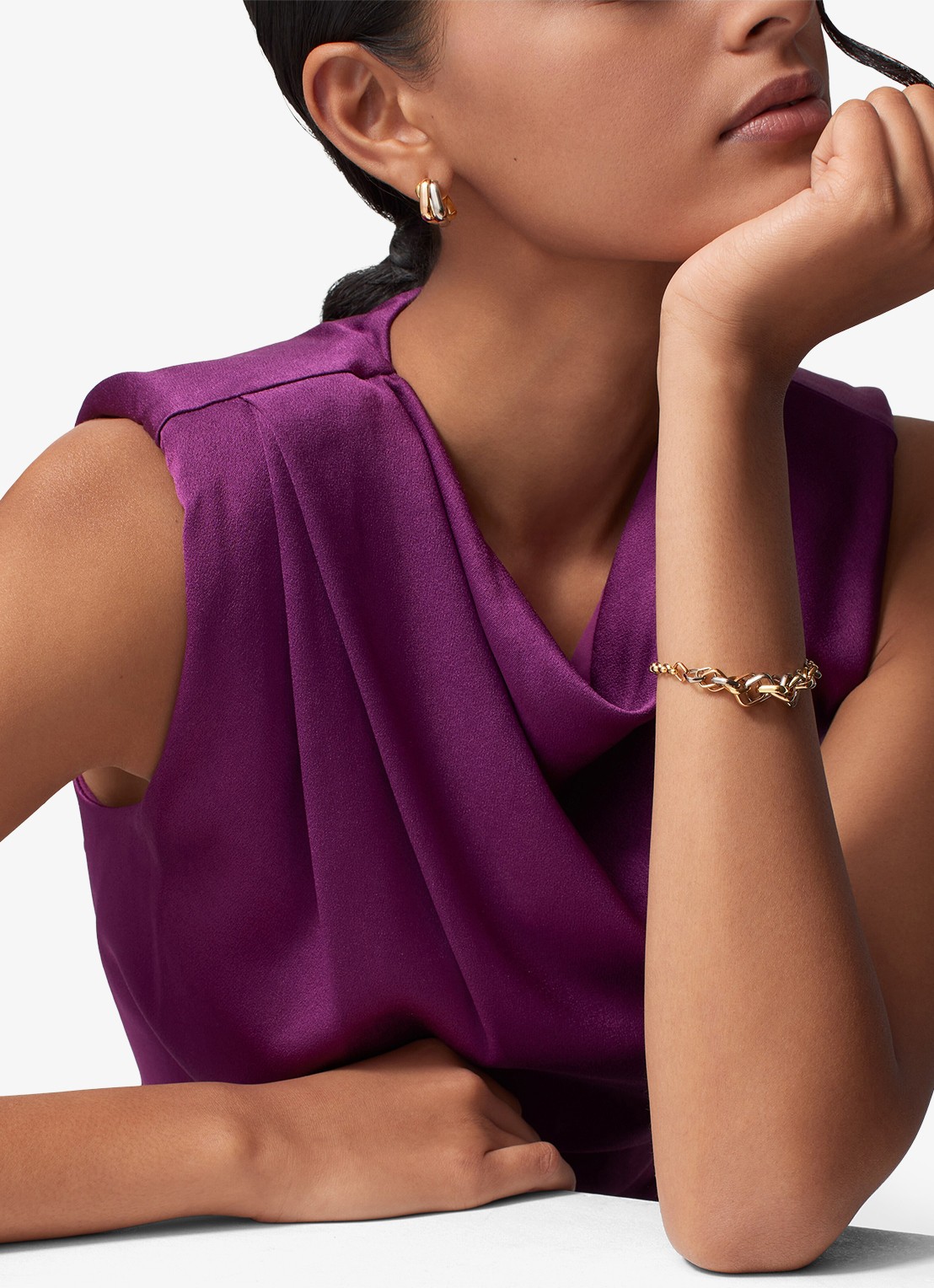 Cartier Trinity oorringen van 18 karaat rosé-, wit-, en geelgoud CRB8301507 - voorkant 7 goud