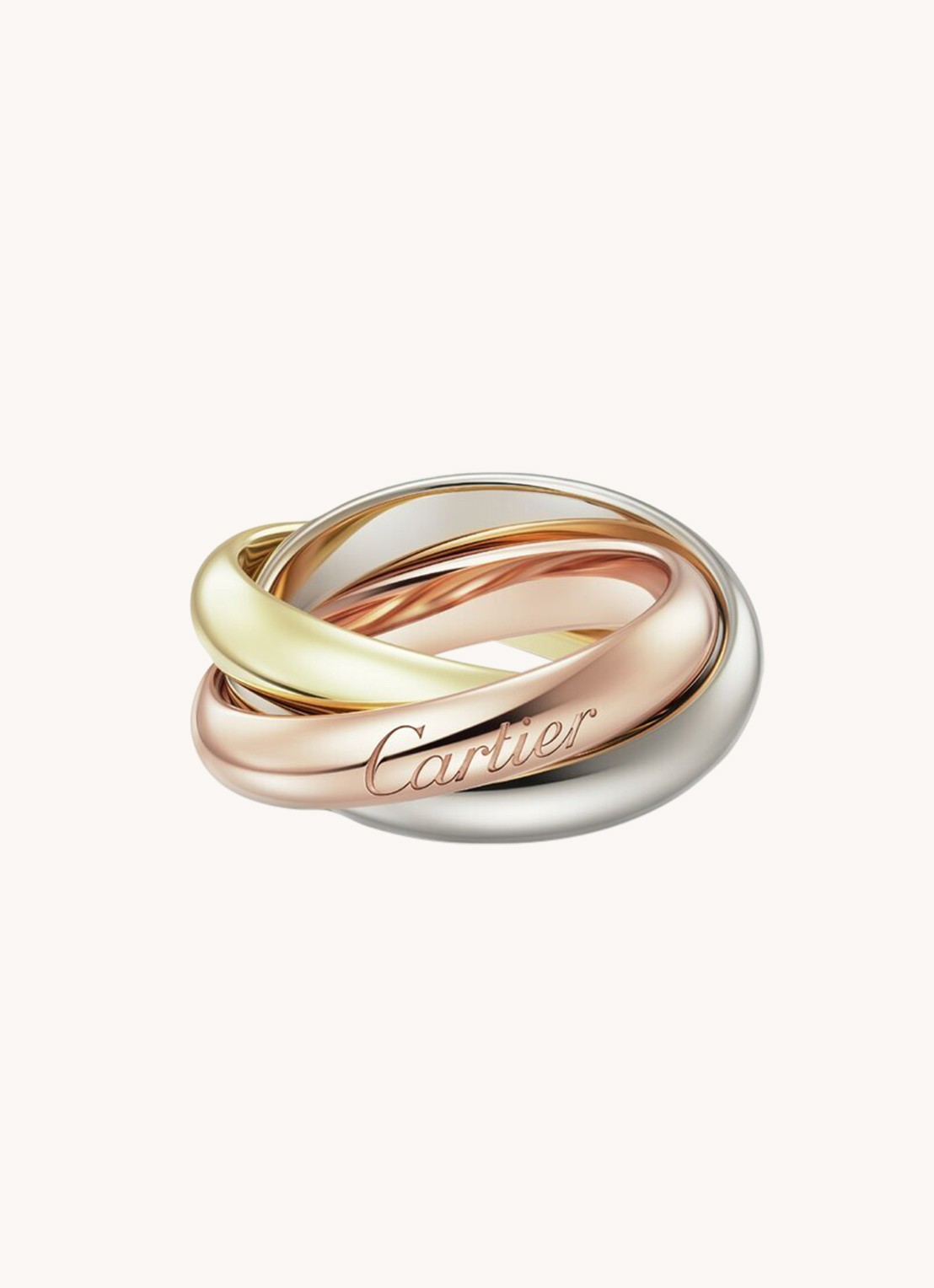 Cartier Trinity ring large van 18 karaat wit-, geel- en roségoud CRB4236100  - detail 4 multicolor