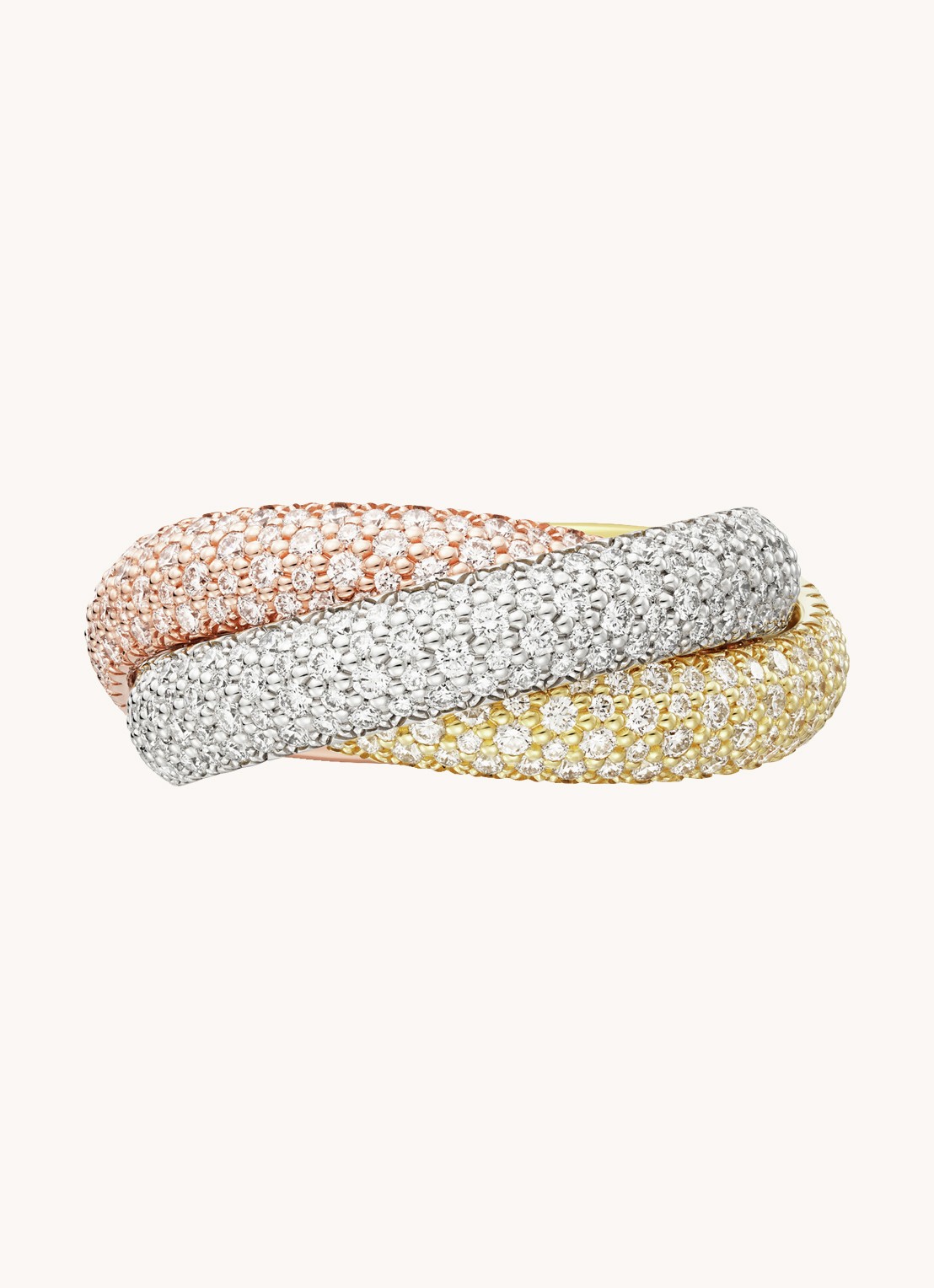 Cartier Trinity ring large van 18 karaat wit-, geel- en roségoud met diamant CRN4778300 - detail 3 multicolor