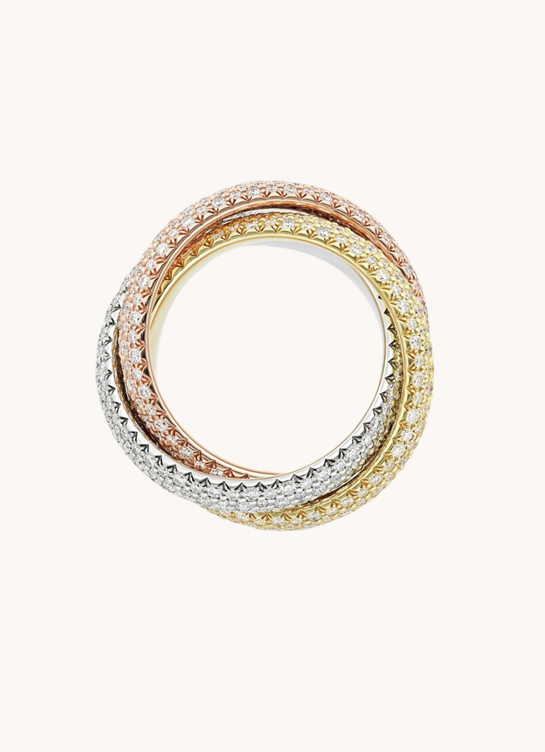 Cartier Trinity ring large van 18 karaat wit-, geel- en roségoud met diamant CRN4778300 - detail 6 multicolor
