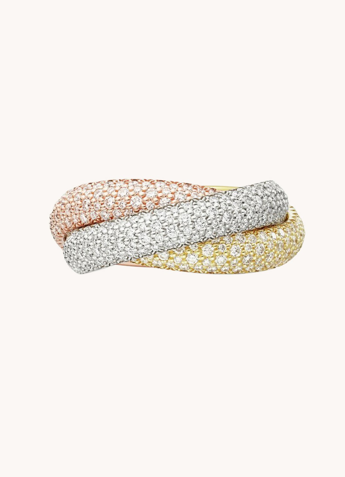 Cartier Trinity ring large van 18 karaat wit-, geel- en roségoud met diamant CRN4778300 - detail 7 multicolor