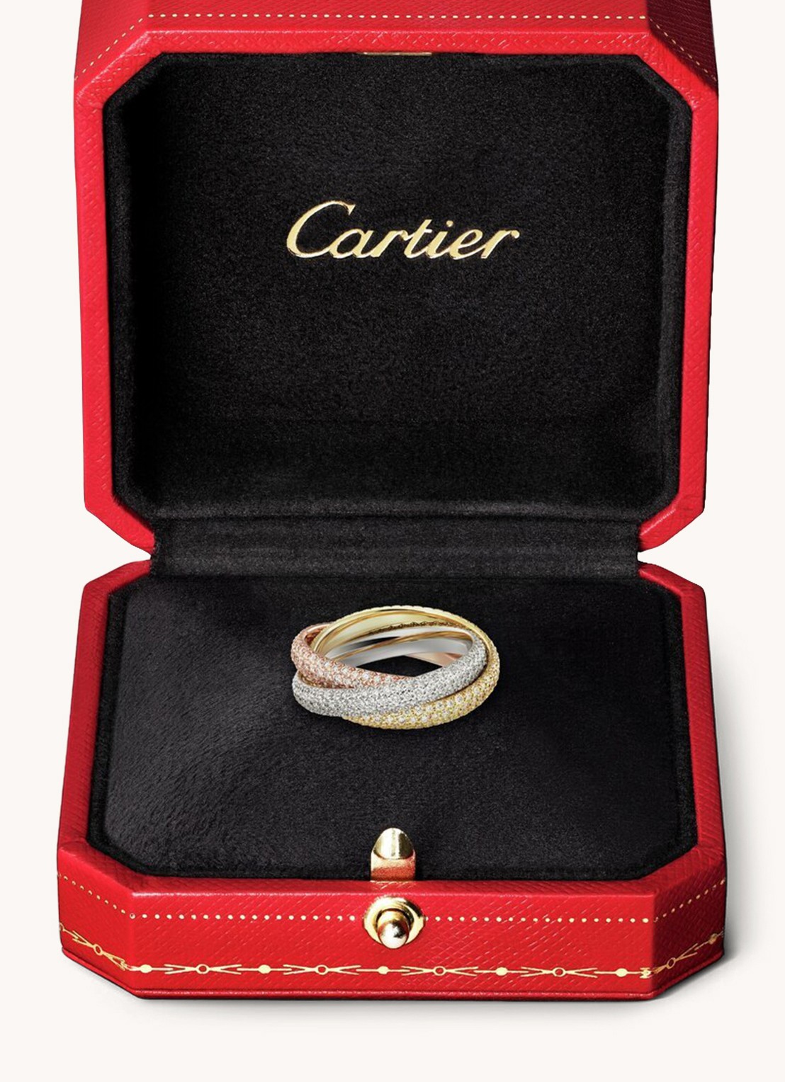 Cartier Trinity ring medium van 18 karaat rosé-, wit-, en geelgoud met diamant CRN4778200  - detail 6 multicolor