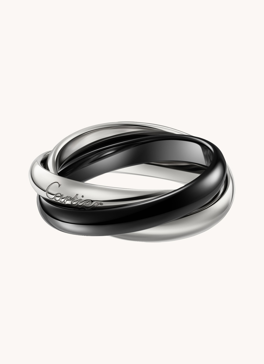 Cartier Trinity ring medium van 18 karaat witgoud CRB4234100  - voorkant witgoud