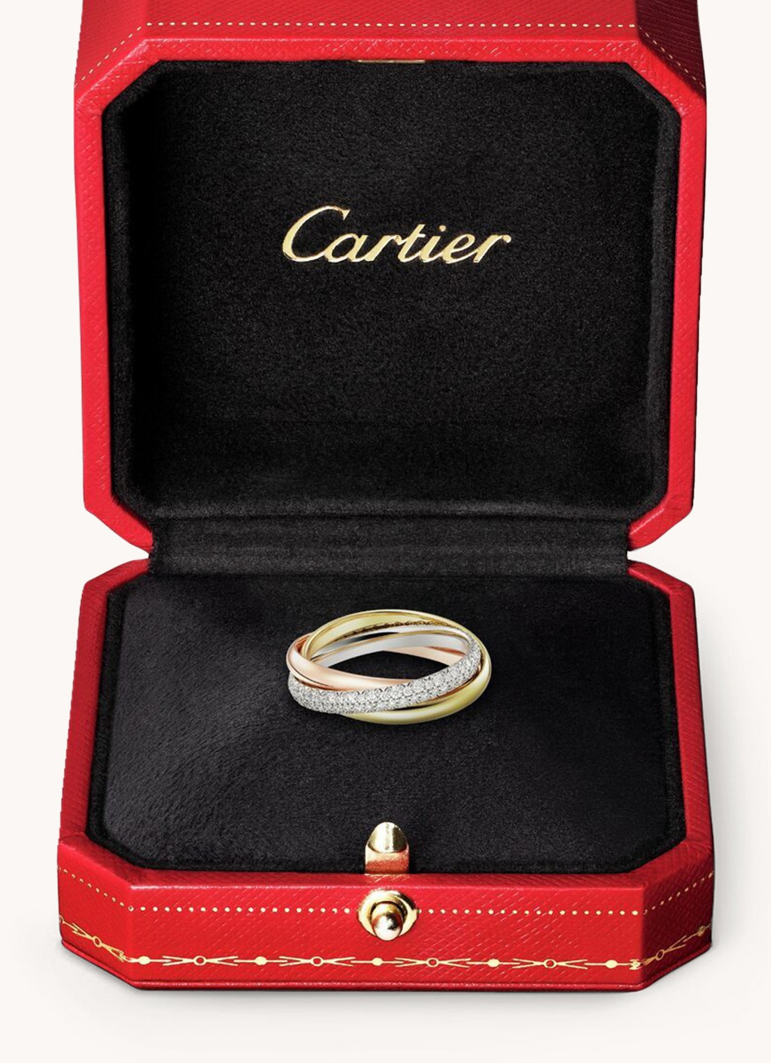Cartier Trinity ring small van 18 karaat rosé-, wit-, en geelgoud met diamant CRB4235900  - detail 3 multicolor