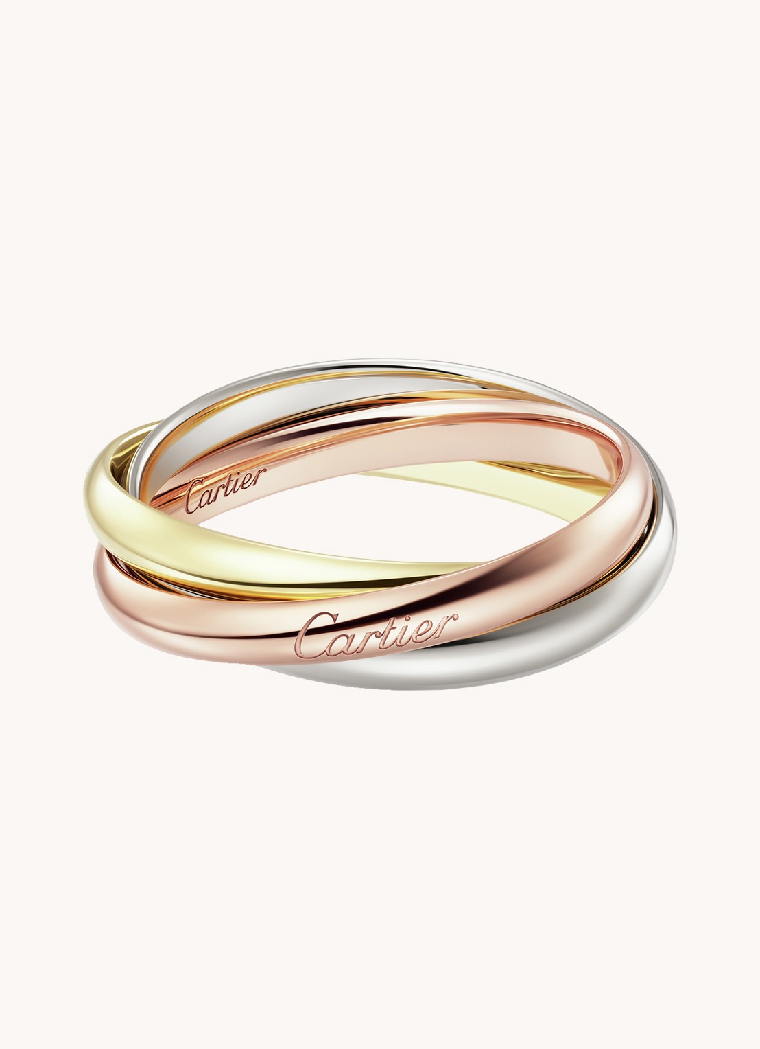 Cartier Trinity ring small van 18 karaat rosé-, wit-, en geelgoud    - voorkant multicolor