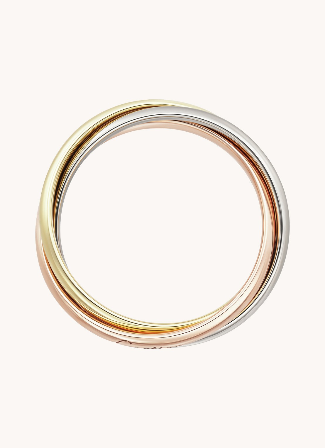 Cartier Trinity ring small van 18 karaat rosé-, wit-, en geelgoud    - voorkant 2 multicolor