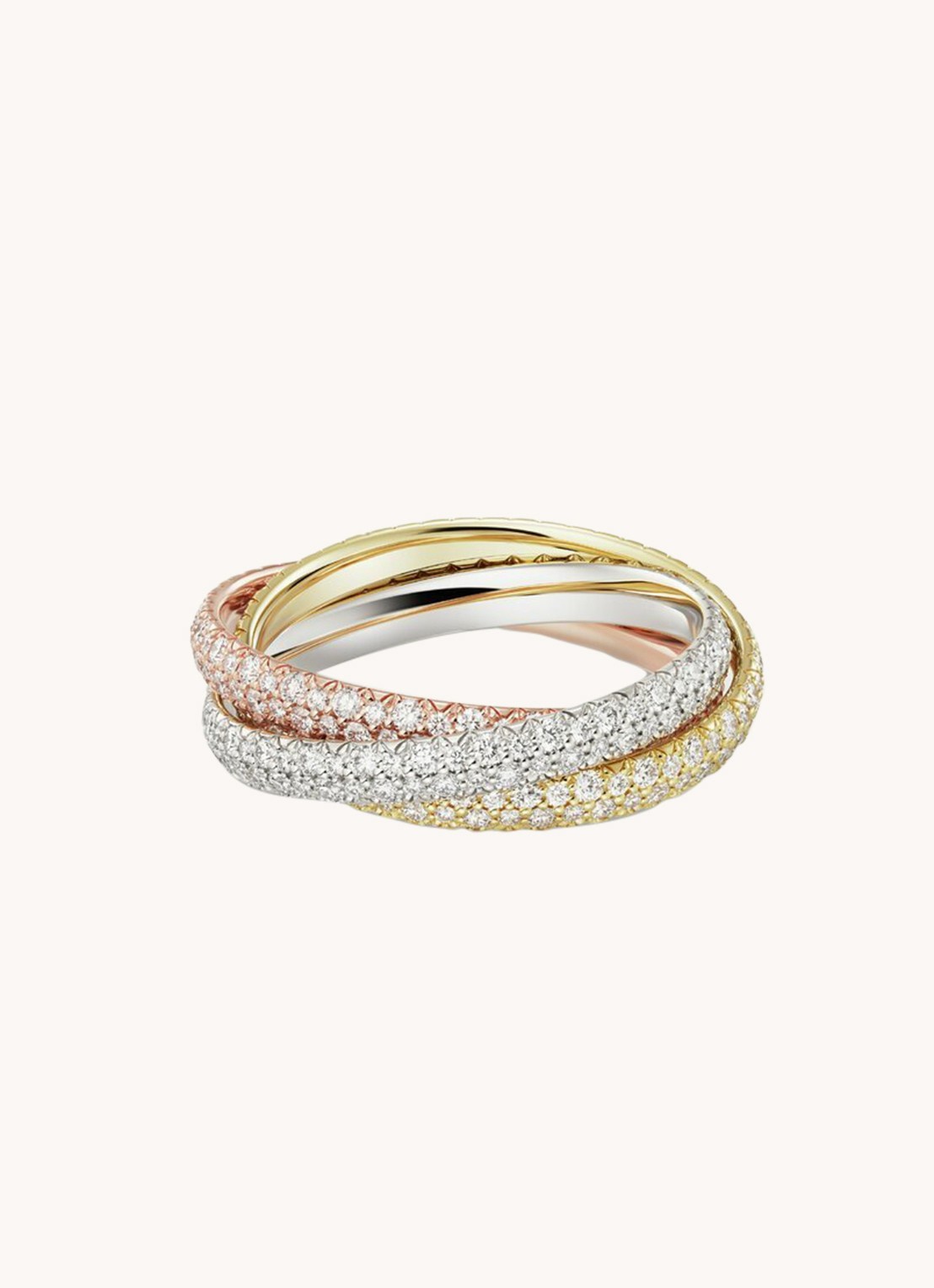 Cartier Trinity ring small van 18 karaat wit-, geel-, en roségoud met diamant CRN4778100  - detail 2 multicolor