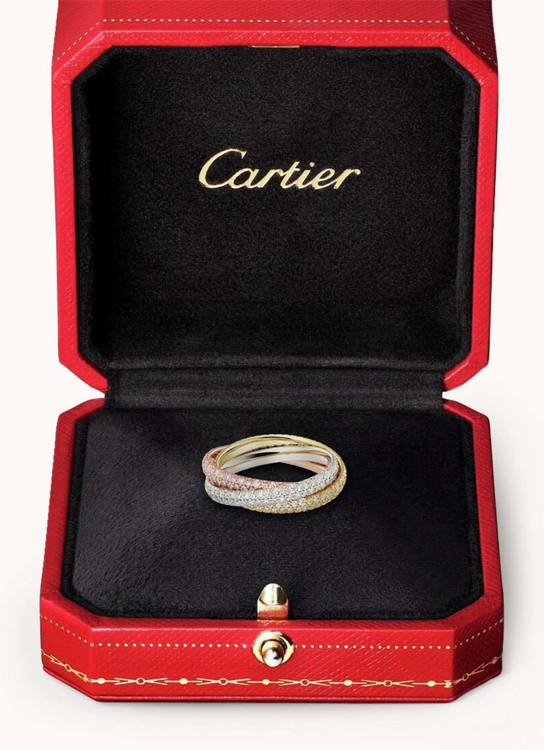 Cartier Trinity ring small van 18 karaat wit-, geel-, en roségoud met diamant CRN4778100  - detail 3 multicolor