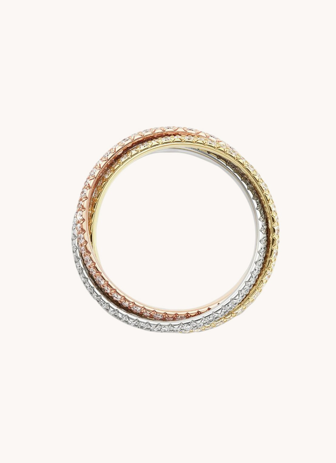 Cartier Trinity ring small van 18 karaat wit-, geel-, en roségoud met diamant CRN4778100  - detail 4 multicolor