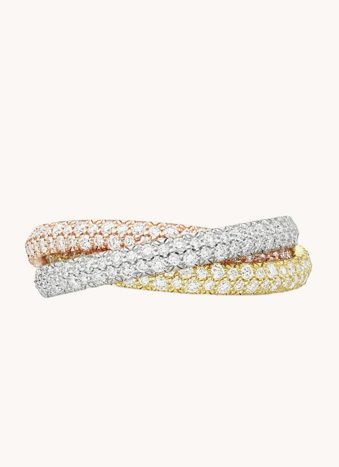 Cartier Trinity ring small van 18 karaat wit-, geel-, en roségoud met diamant CRN4778100  - detail 5 multicolor