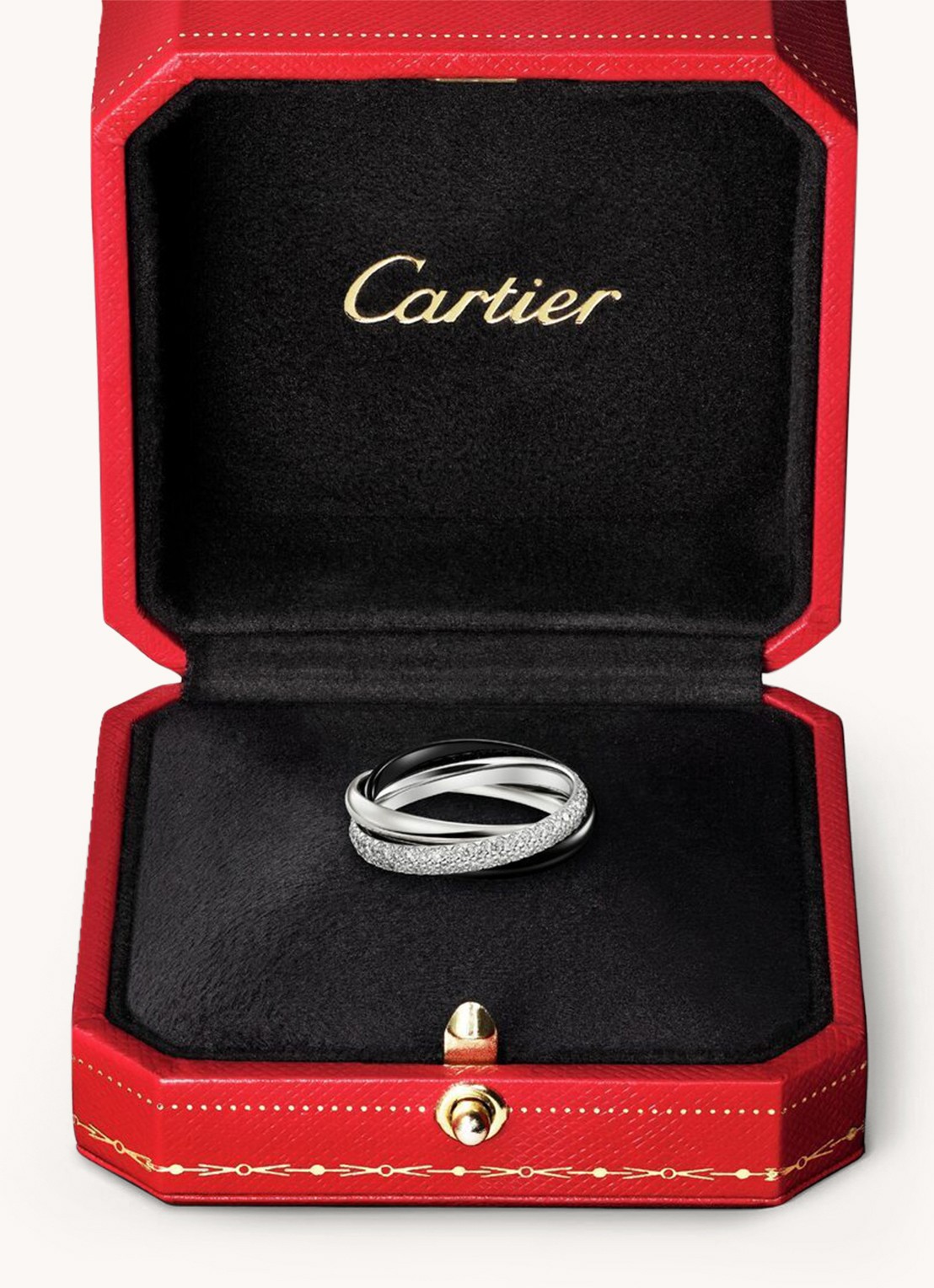 Cartier Trinity ring small van 18 karaat witgoud met diamant CRB4235400 - detail 7 witgoud