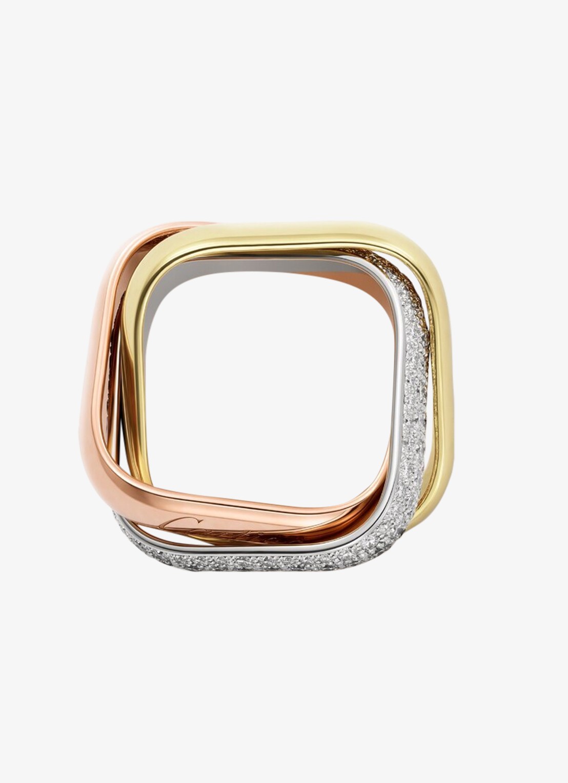 Cartier Trinity ring van 18 karaat rosé-, wit-, en geelgoud en 145 diamanten CRB42420 - detail 3 multicolor